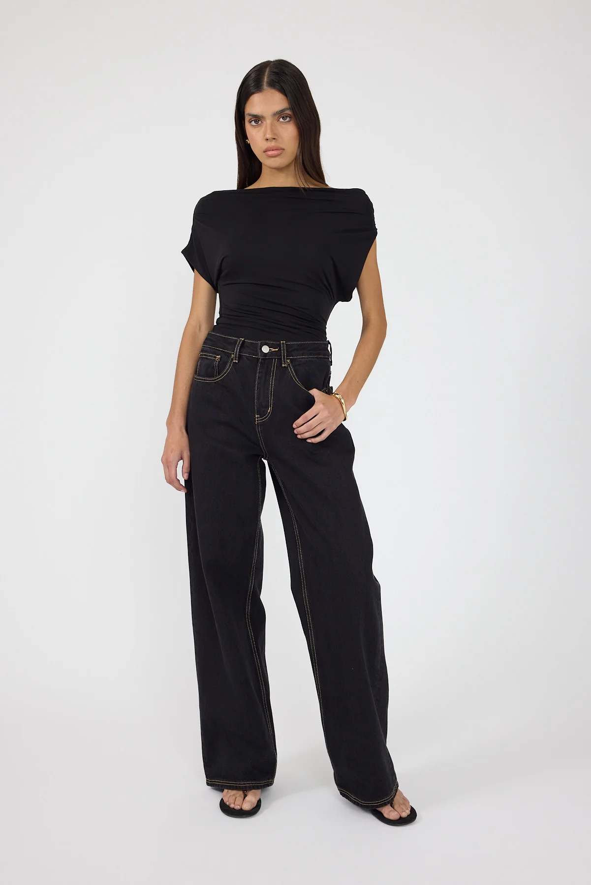 Perfect Stranger MID RISE BAGGY JEAN Washed Black - Image 4