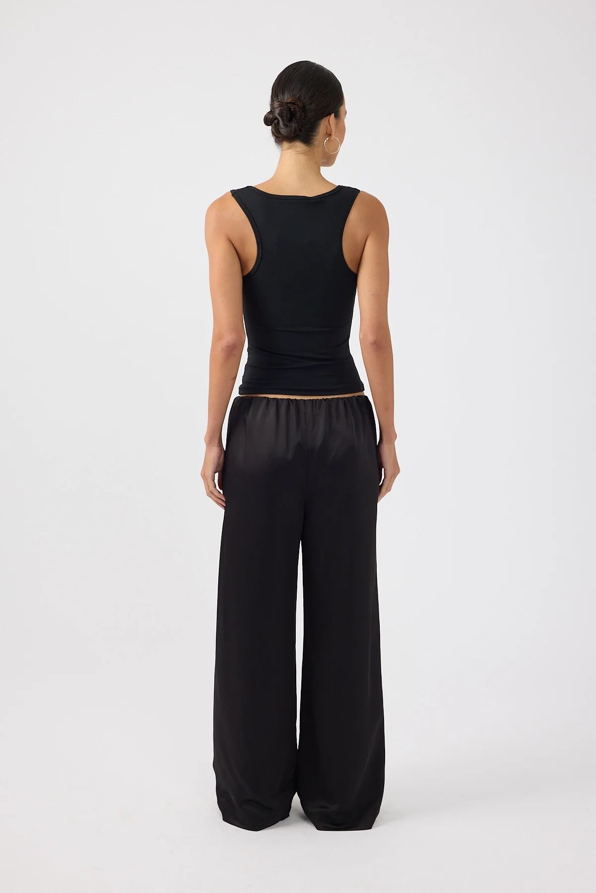 Perfect Stranger Millie Satin Mid Rise Pants Black - Image 4