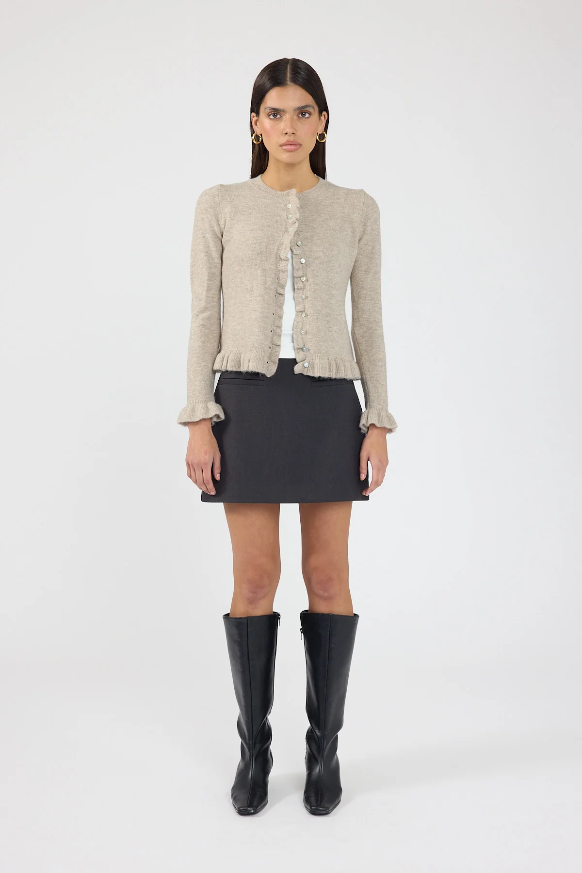 Perfect Stranger Minari Tailored Mini Skirt Charcoal