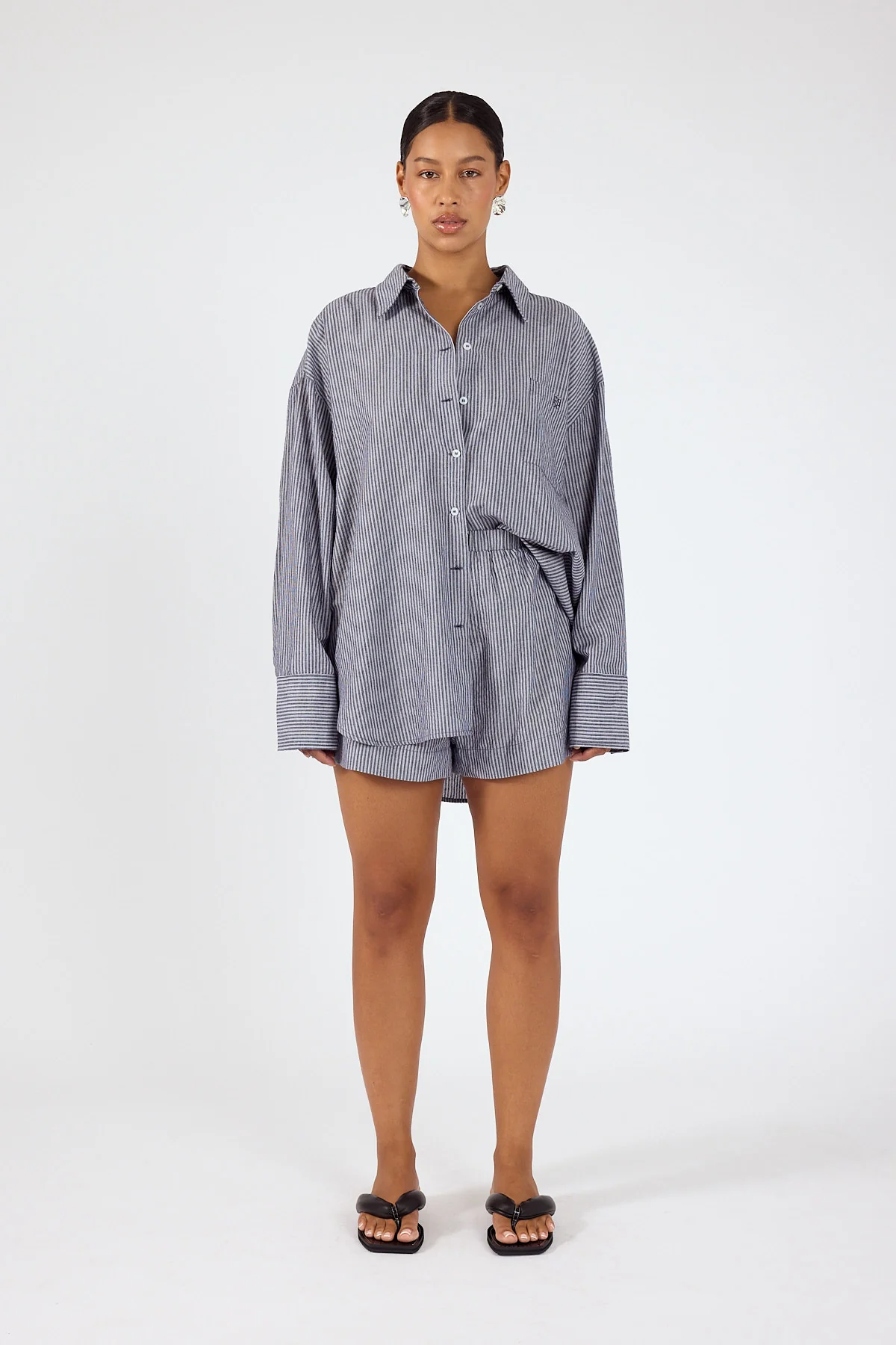 Perfect Stranger Mirae Striped Short Navy Stripe