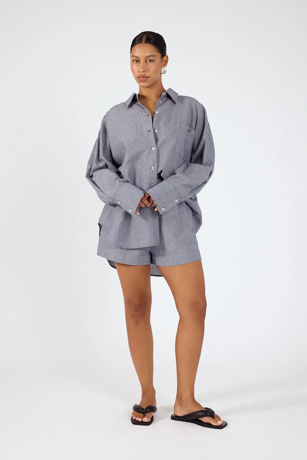 Perfect Stranger Mirae Striped Short Navy Stripe - Image 3