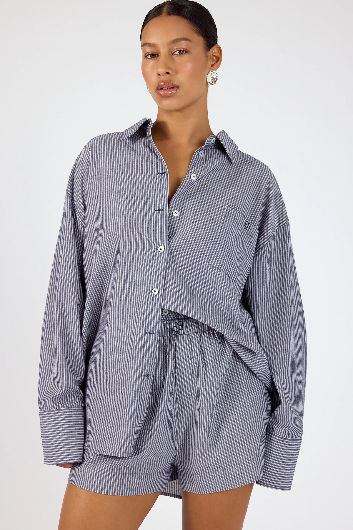 Perfect Stranger Mirae Striped Short Navy Stripe - Image 4