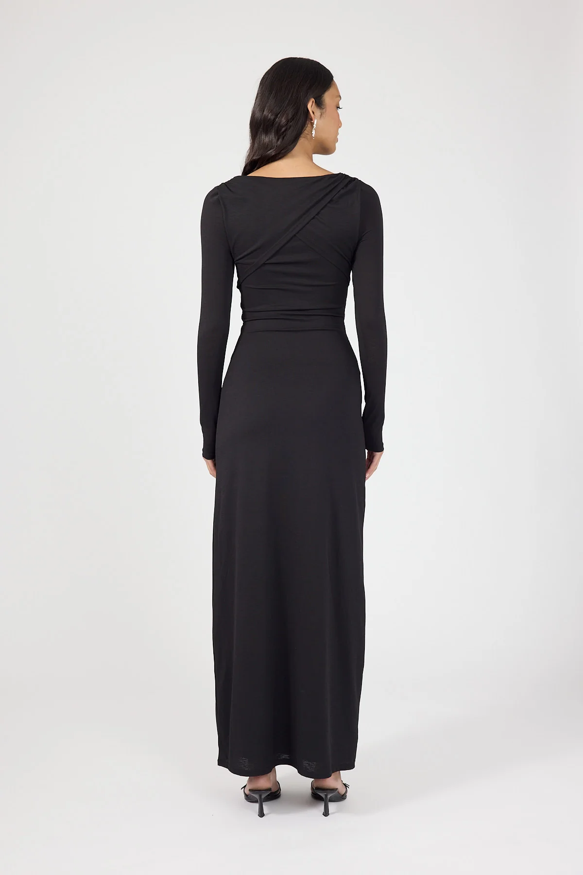 Perfect Stranger Misaki Long Sleeve Maxi Dress Black - Image 3