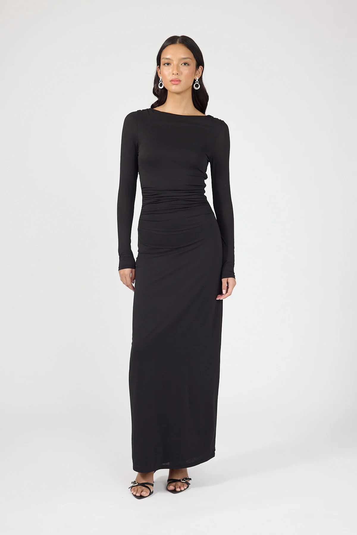 Perfect Stranger Misaki Long Sleeve Maxi Dress Black - Image 4