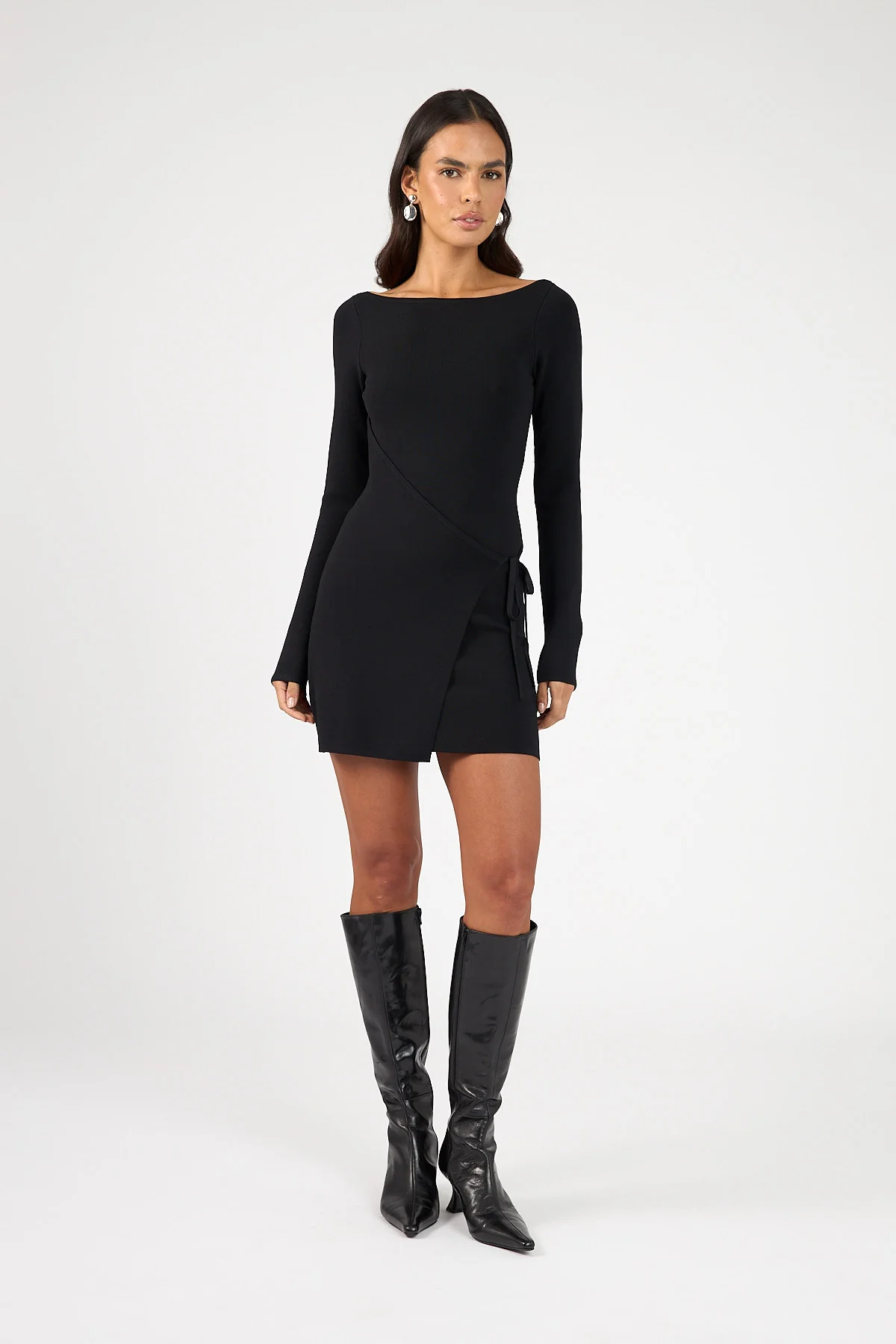 Perfect Stranger Miya Knit Mini Dress Black - Image 4