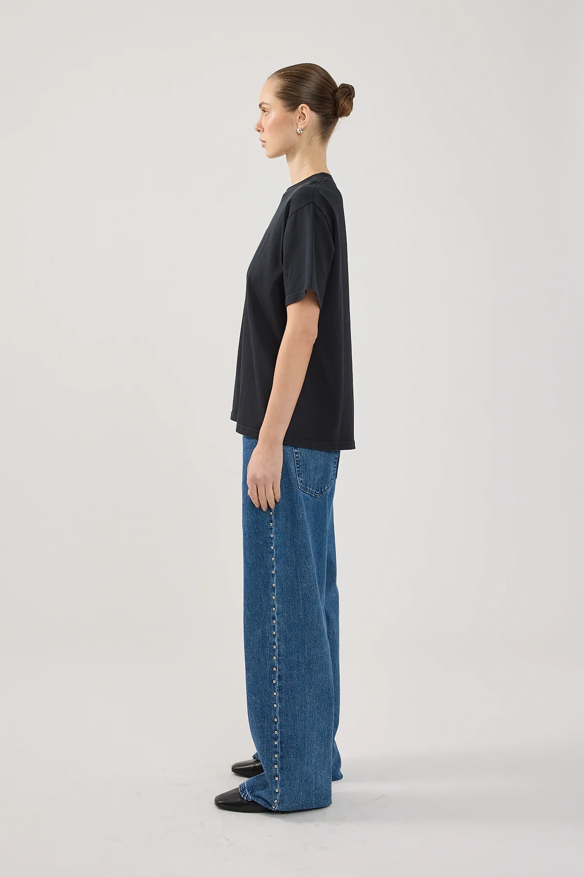 Perfect Stranger Monogram Oversized Tee Washed Black - Image 3