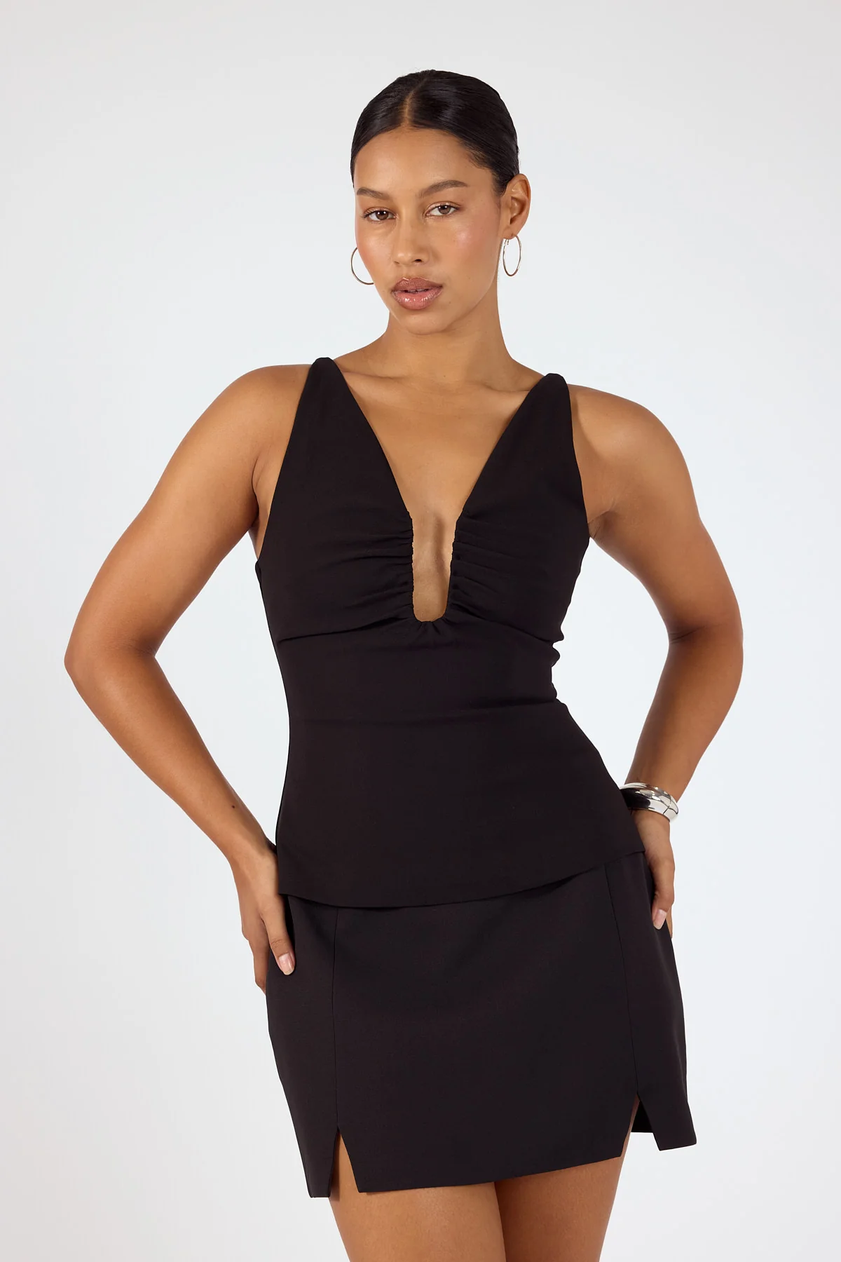 Perfect Stranger Nico Split High Rise Skort Black - Image 2