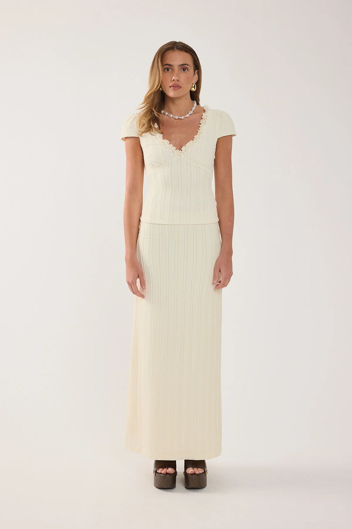 Perfect Stranger Noah Frill Short Sleeve Top Butter Yellow - Image 6