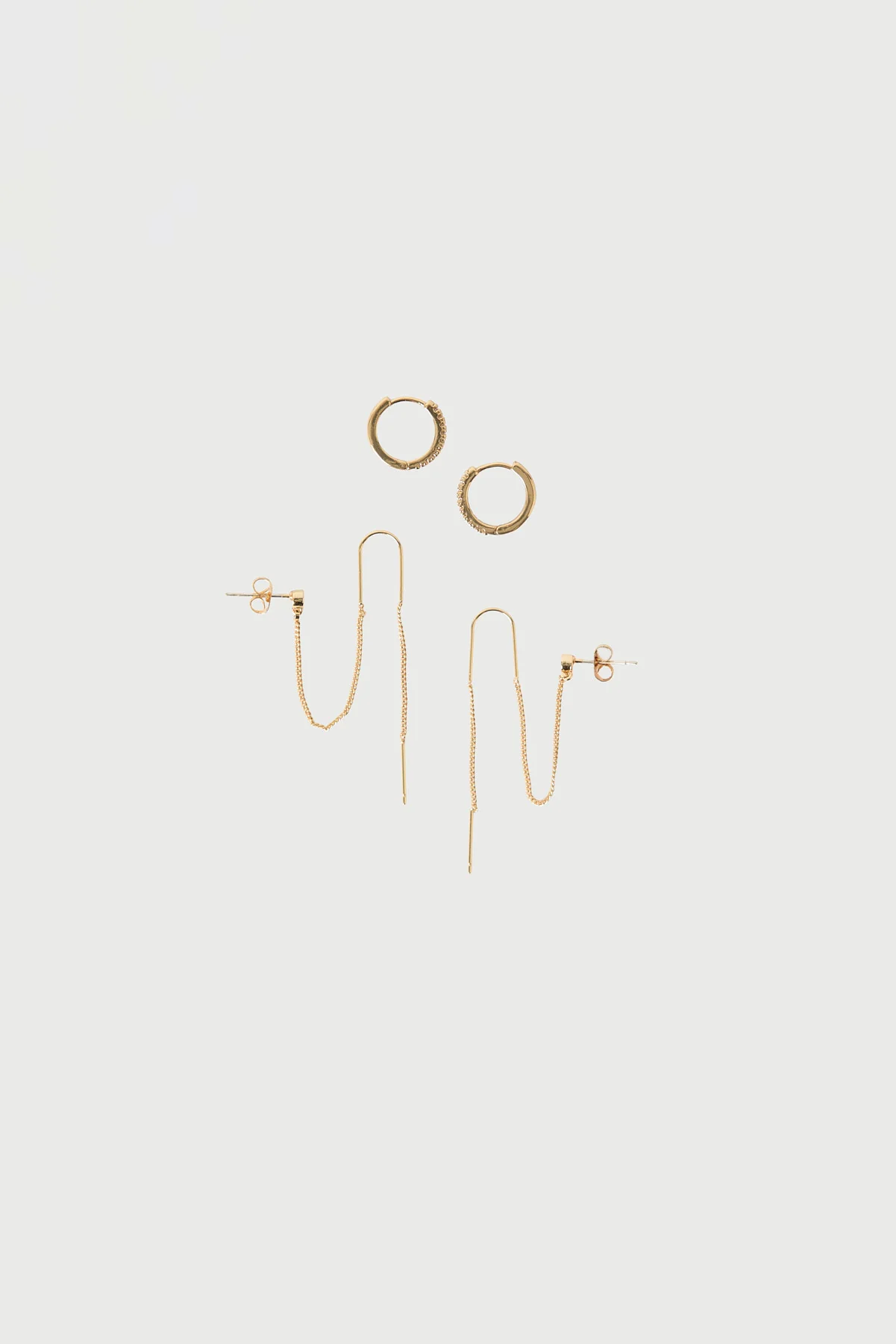 Perfect Stranger Oaklyn Diamante Hoop 2 Pack 18K Gold Plated