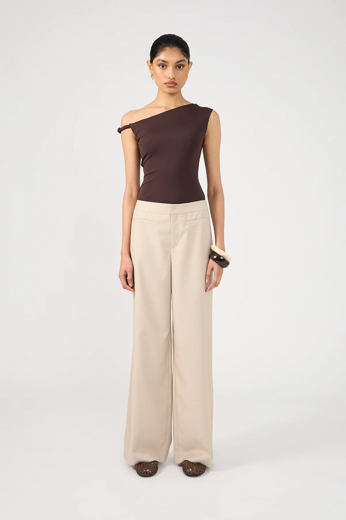 Perfect Stranger Odessa Mid Rise Tailored Pant Beige - Image 5