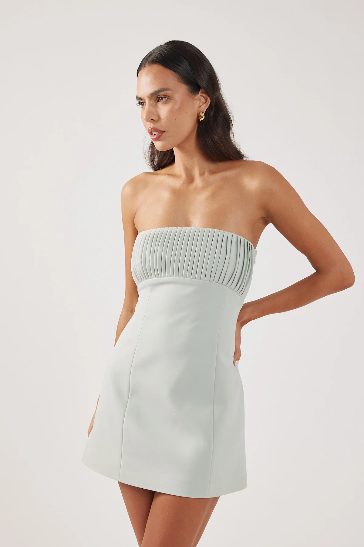Perfect Stranger Olsen Strapless Mini Dress Green - Image 4
