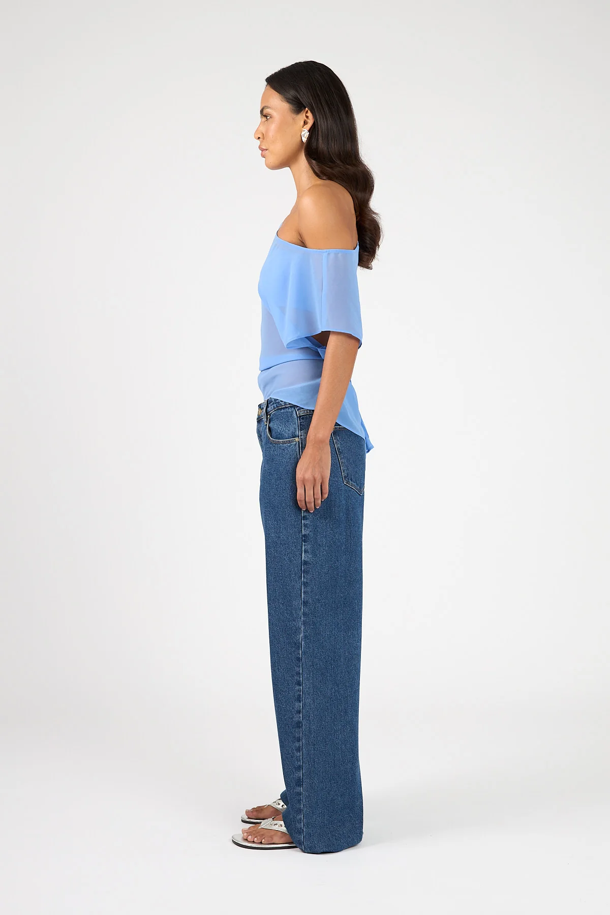 Perfect Stranger Orla Sheer Top Cornflower Blue - Image 2