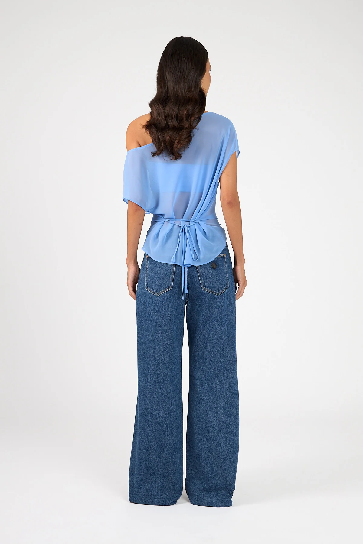 Perfect Stranger Orla Sheer Top Cornflower Blue - Image 3