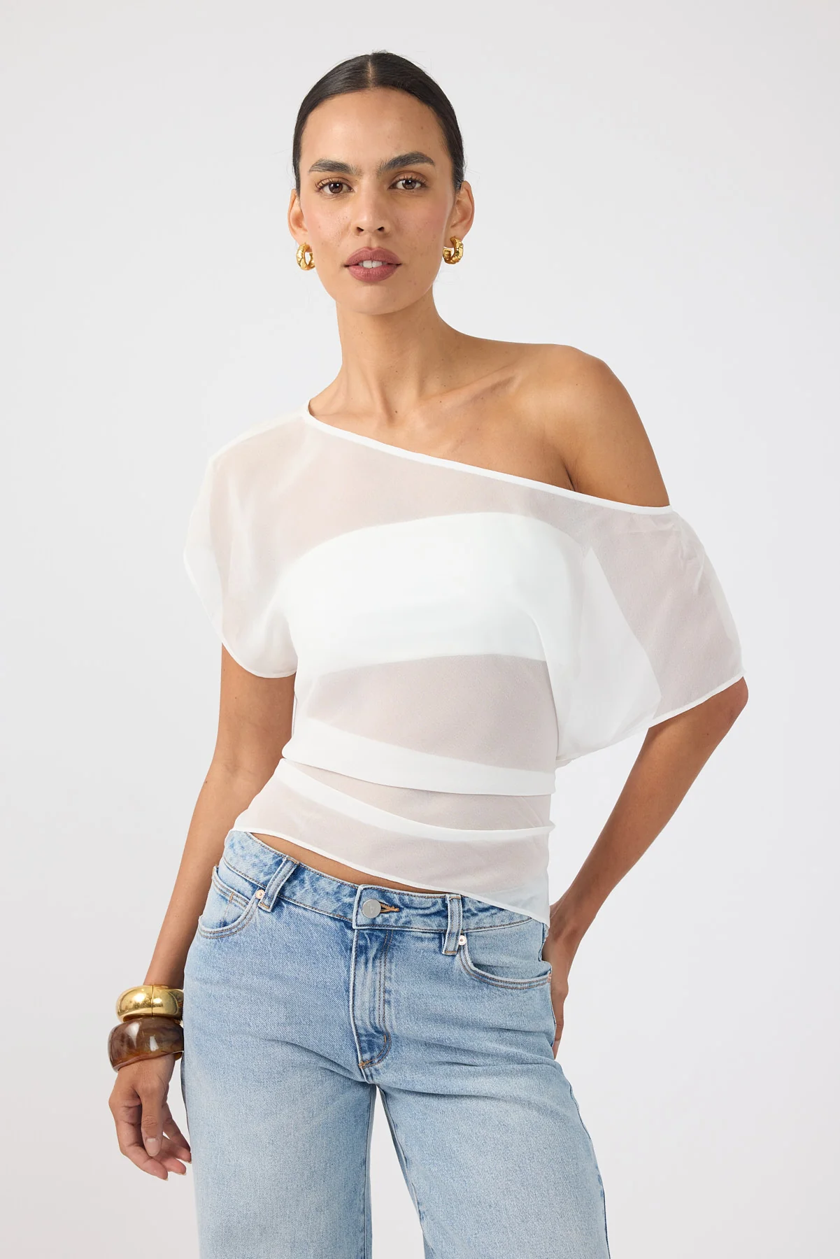Perfect Stranger Orla Sheer Top White - Image 2