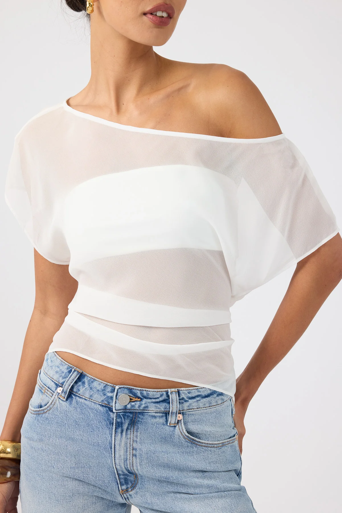 Perfect Stranger Orla Sheer Top White - Image 5