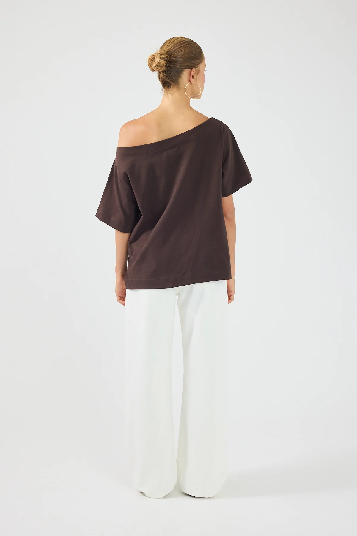 Perfect Stranger Oversized Boat Neck Tee Brown - Image 3