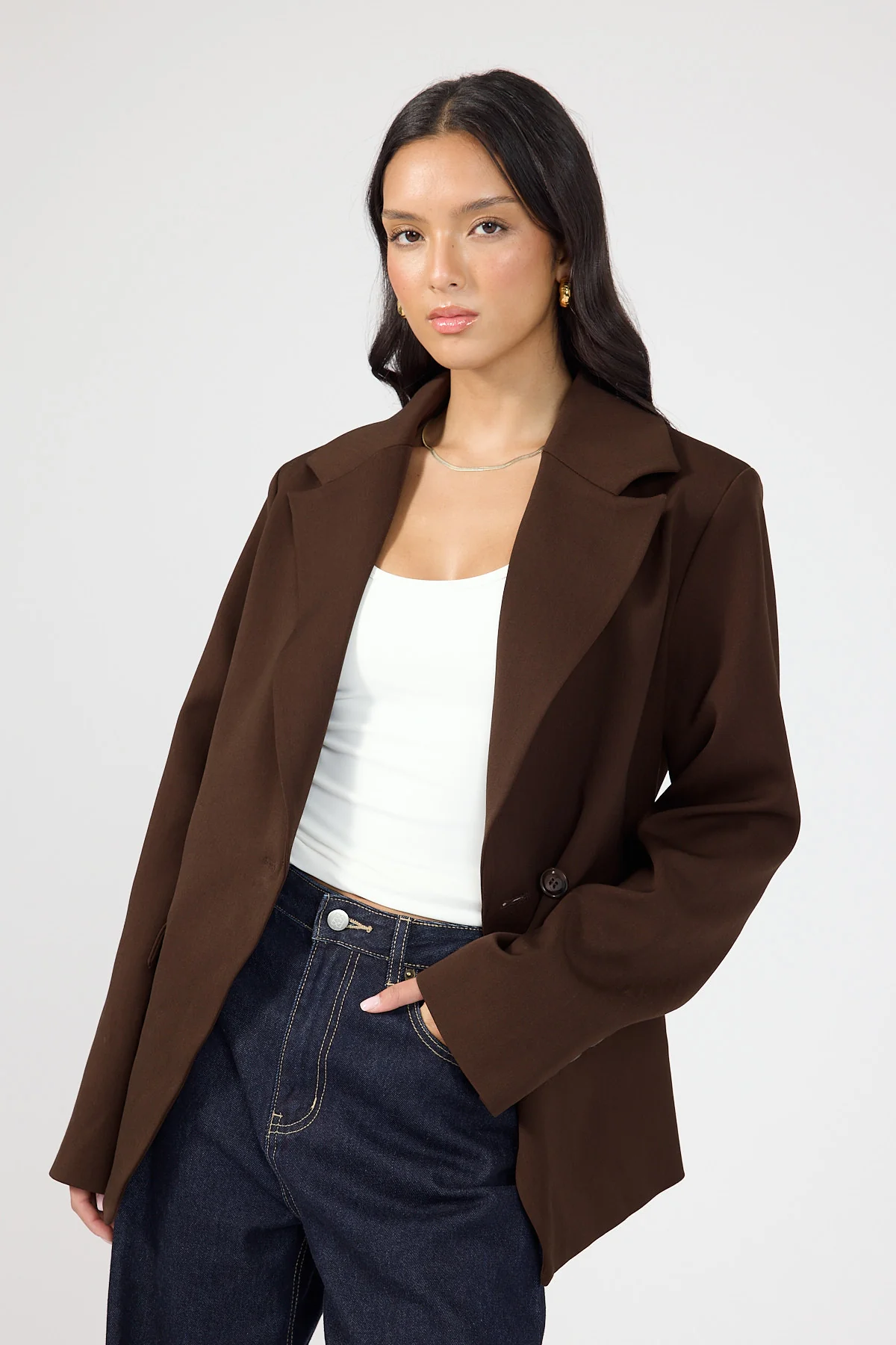 Perfect Stranger Palmer Fitted Blazer Brown - Image 6