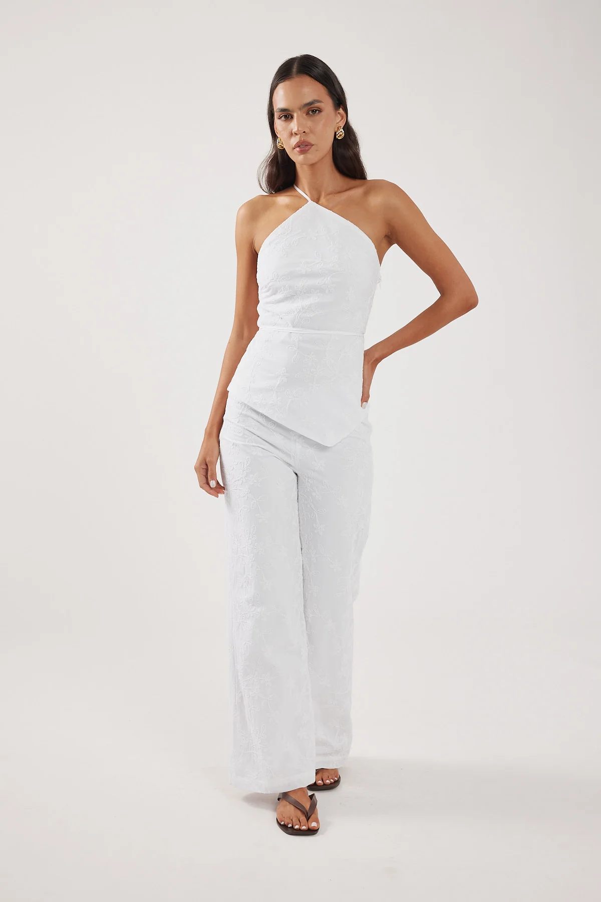 Perfect Stranger Pascal Jacquard Mid Rise Pant White - Image 6