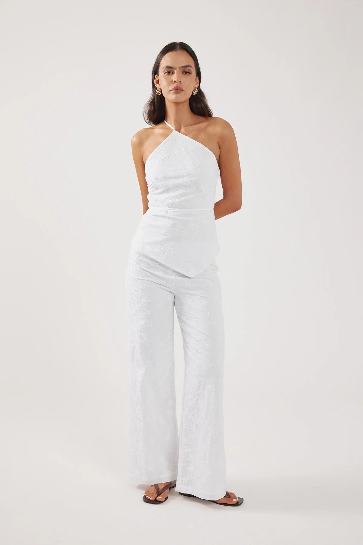 Perfect Stranger Pascal Jacquard Mid Rise Pant White - Image 7