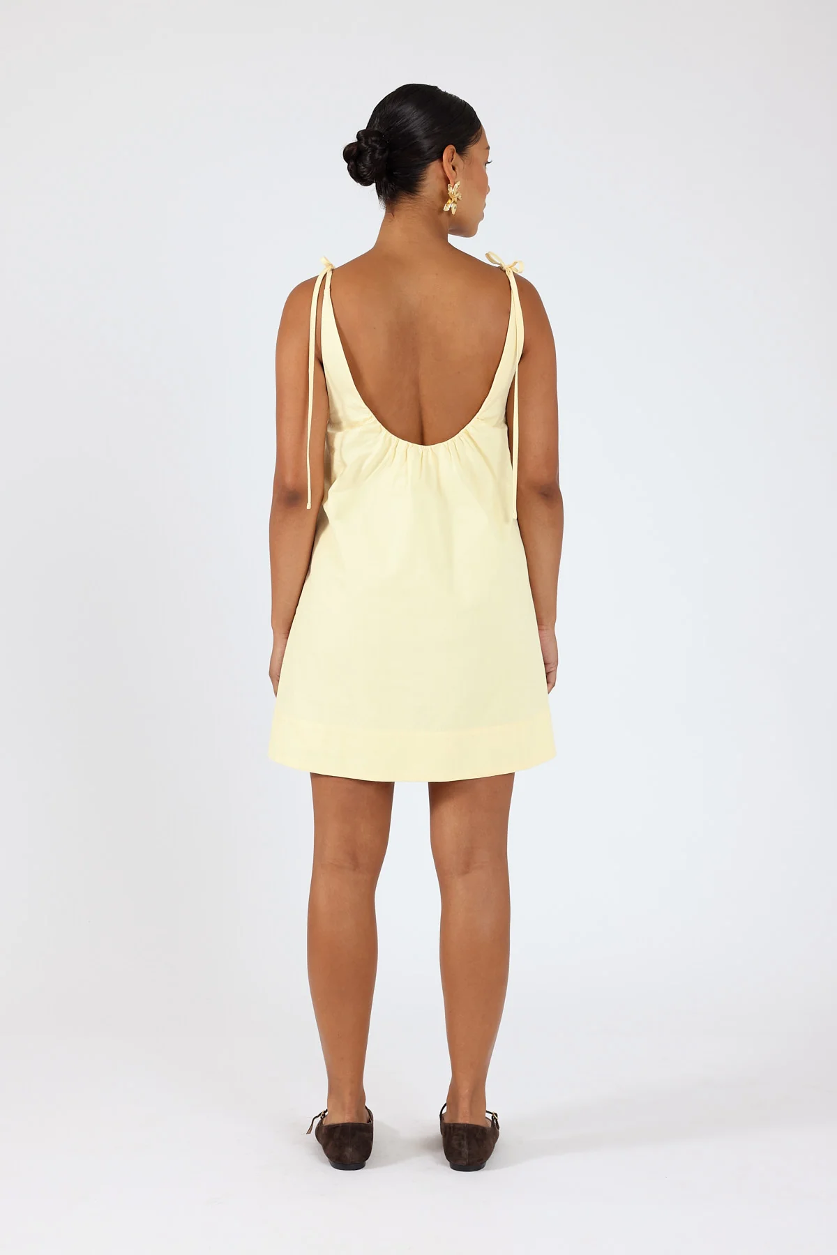 Perfect Stranger Penelope Tie Shoulder Mini Dress Yellow - Image 5