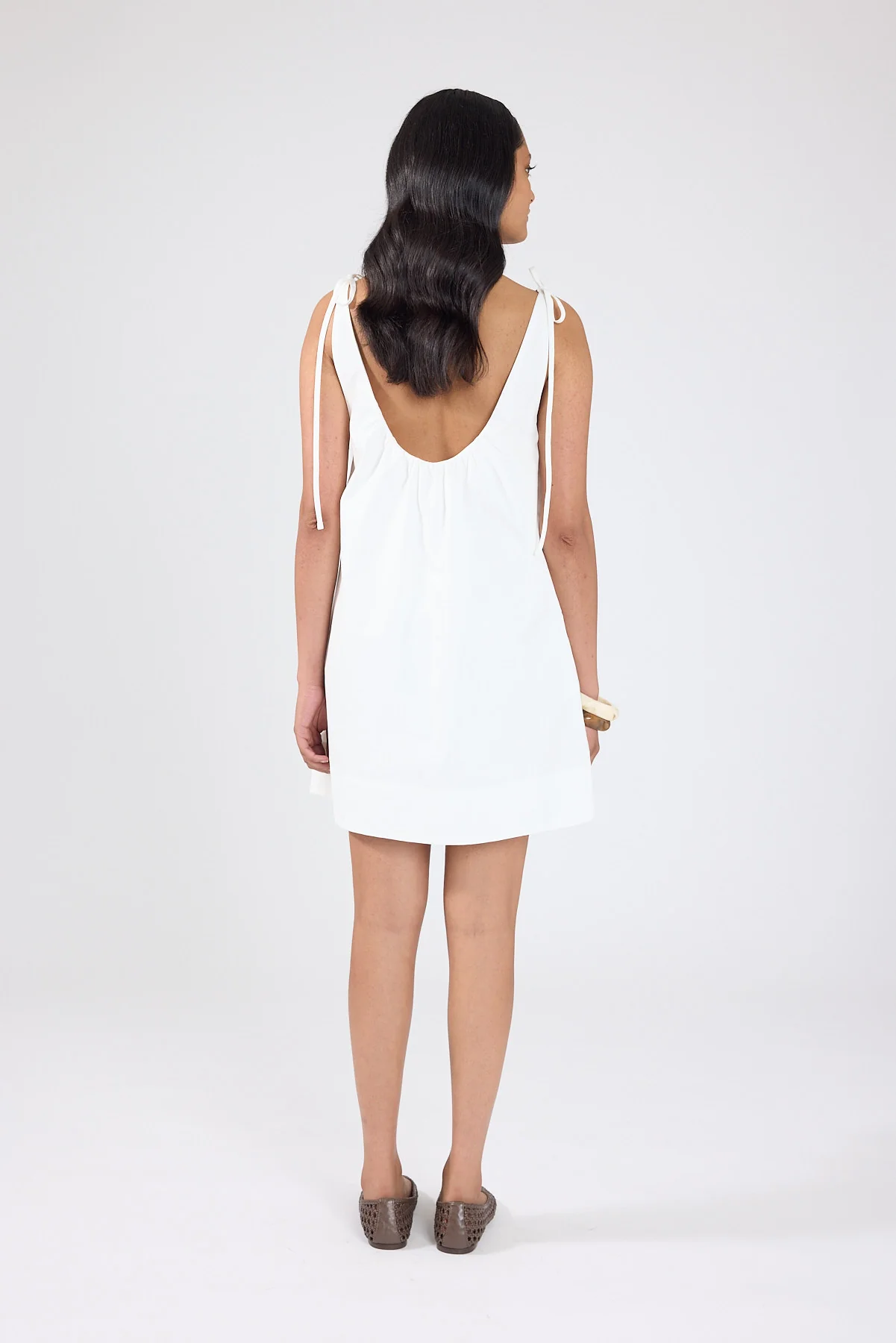 Perfect Stranger Penelope Tie Shoulder Mini Dress Off White - Image 6