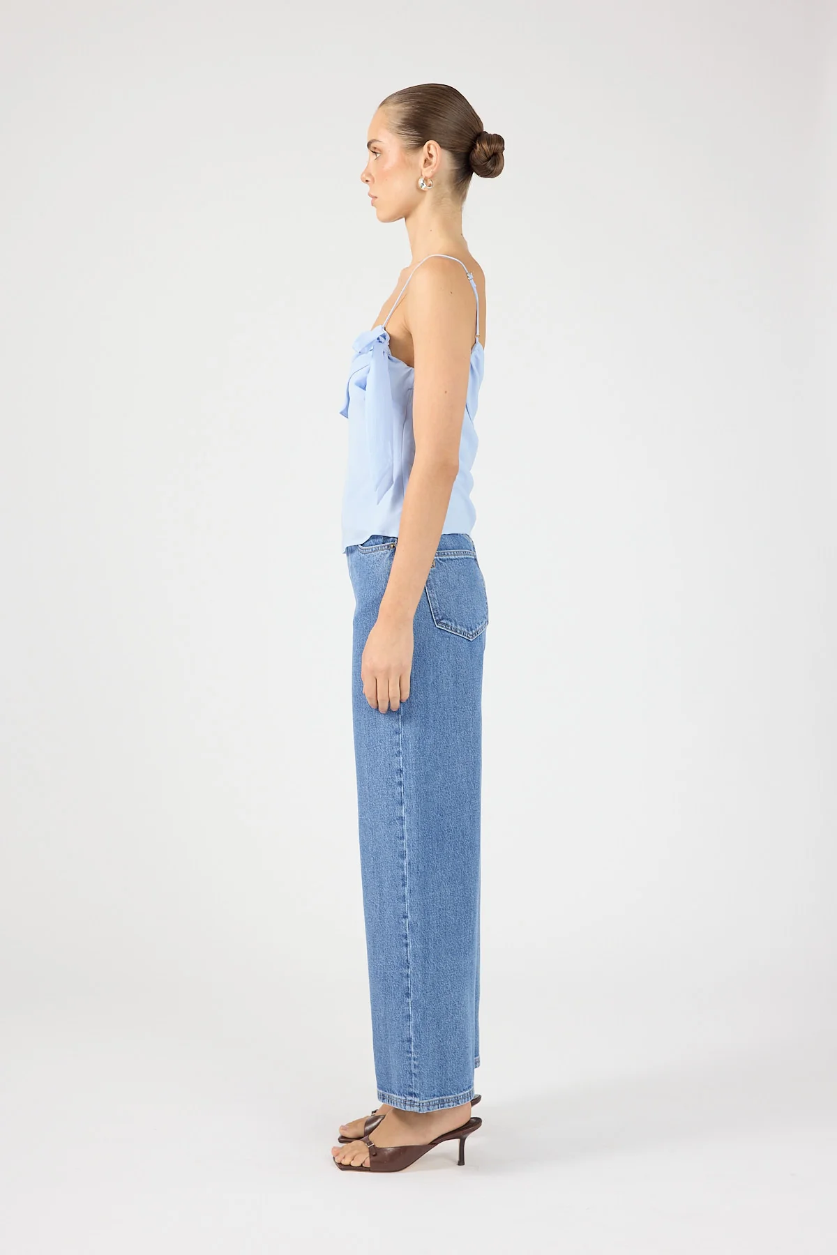 Perfect Stranger Petite High Rise Wide Leg 2.0 Jean Mid Blue Denim - Image 2