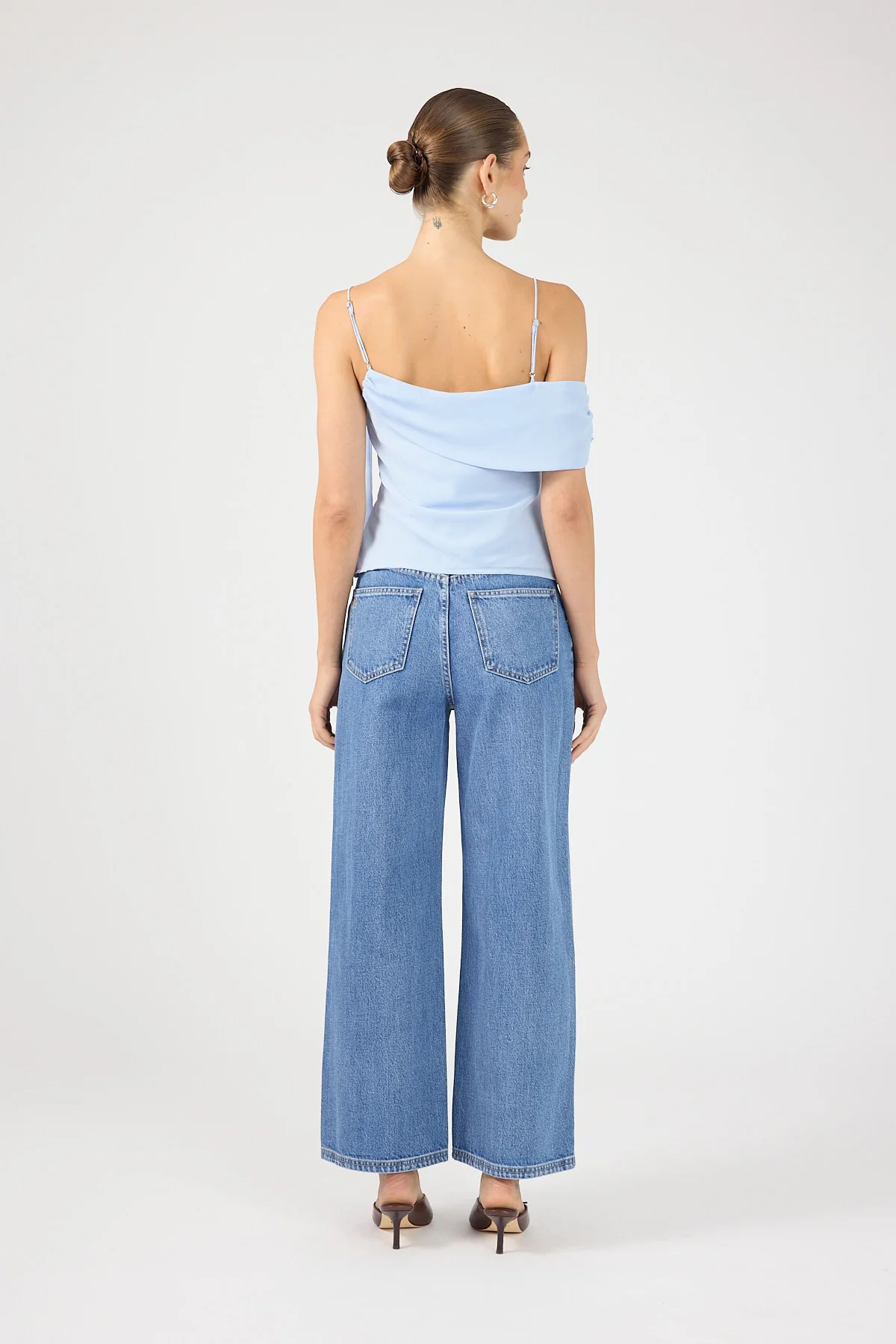 Perfect Stranger Petite High Rise Wide Leg 2.0 Jean Mid Blue Denim - Image 3
