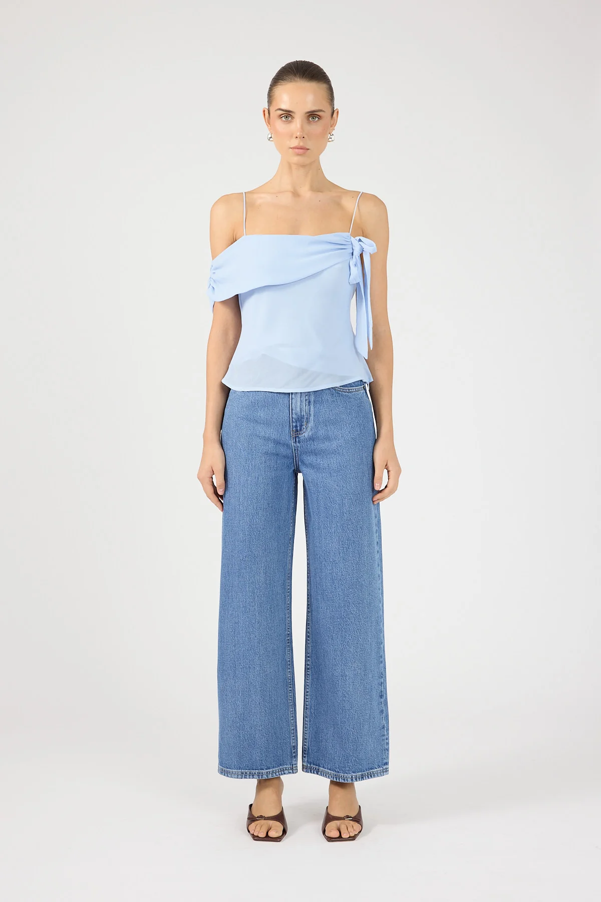 Perfect Stranger Petite High Rise Wide Leg 2.0 Jean Mid Blue Denim - Image 4