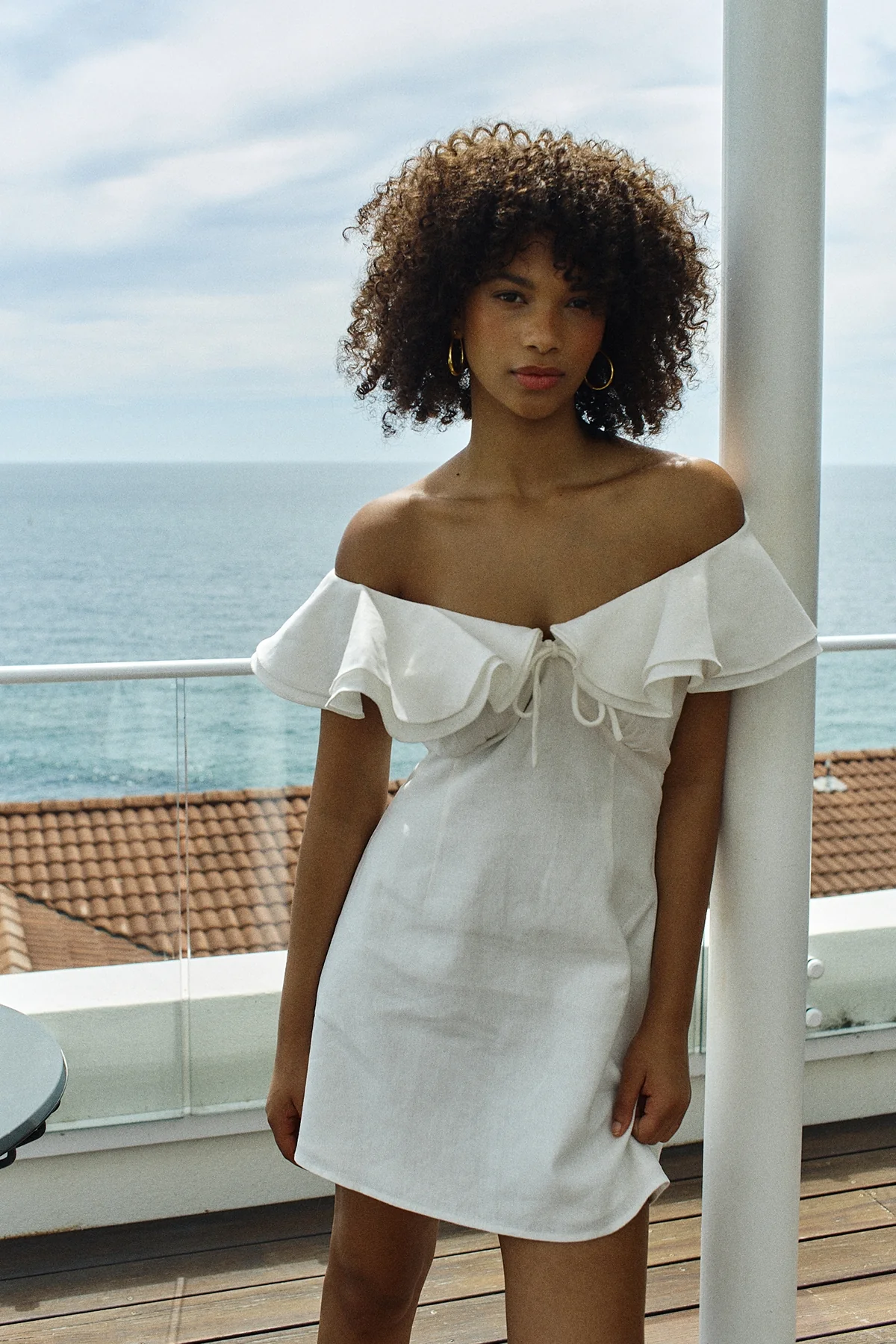 Perfect Stranger Pippa Ruffle Mini Dress White - Image 3