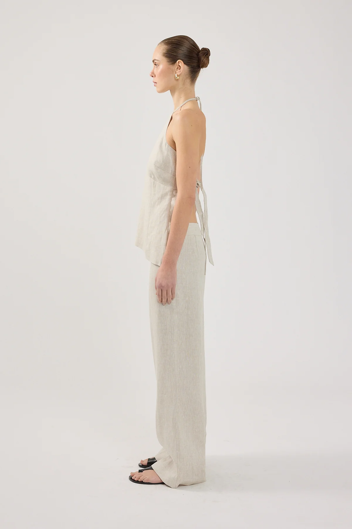 Perfect Stranger Reese Mid Rise Linen Pants Oat - Image 2