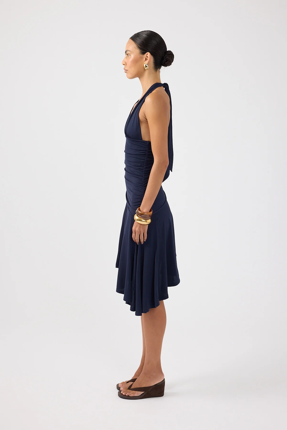 Perfect Stranger Rory Halter Midi Dress Navy - Image 5