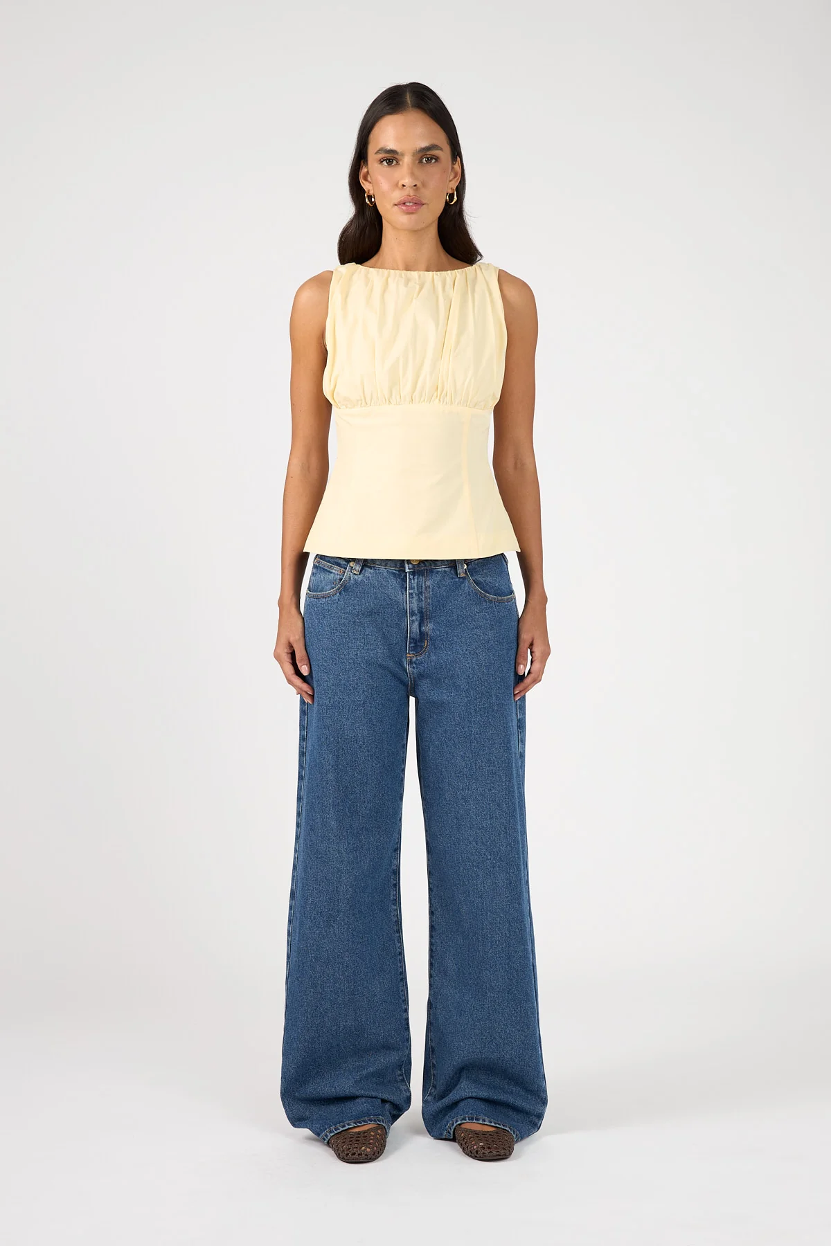 Perfect Stranger Rosalie Gathered Top Yellow