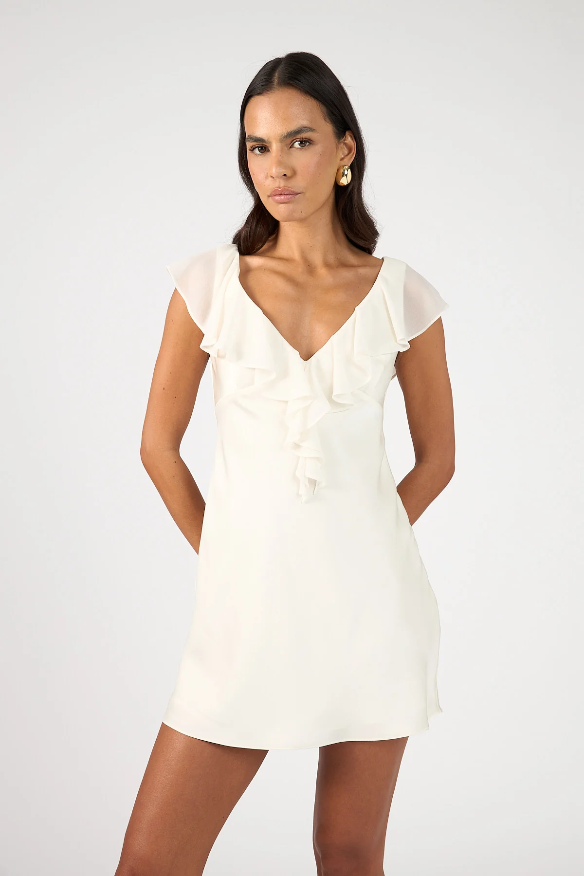 Perfect Stranger Rose Mini Dress Off White - Image 10