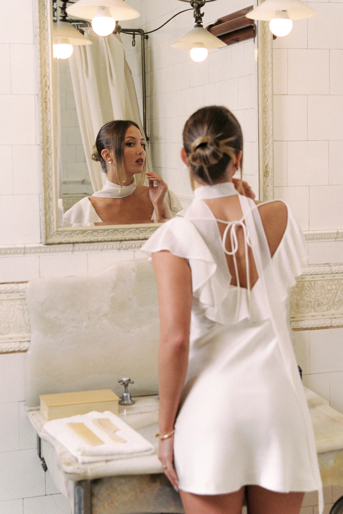 Perfect Stranger Rose Mini Dress Off White - Image 2