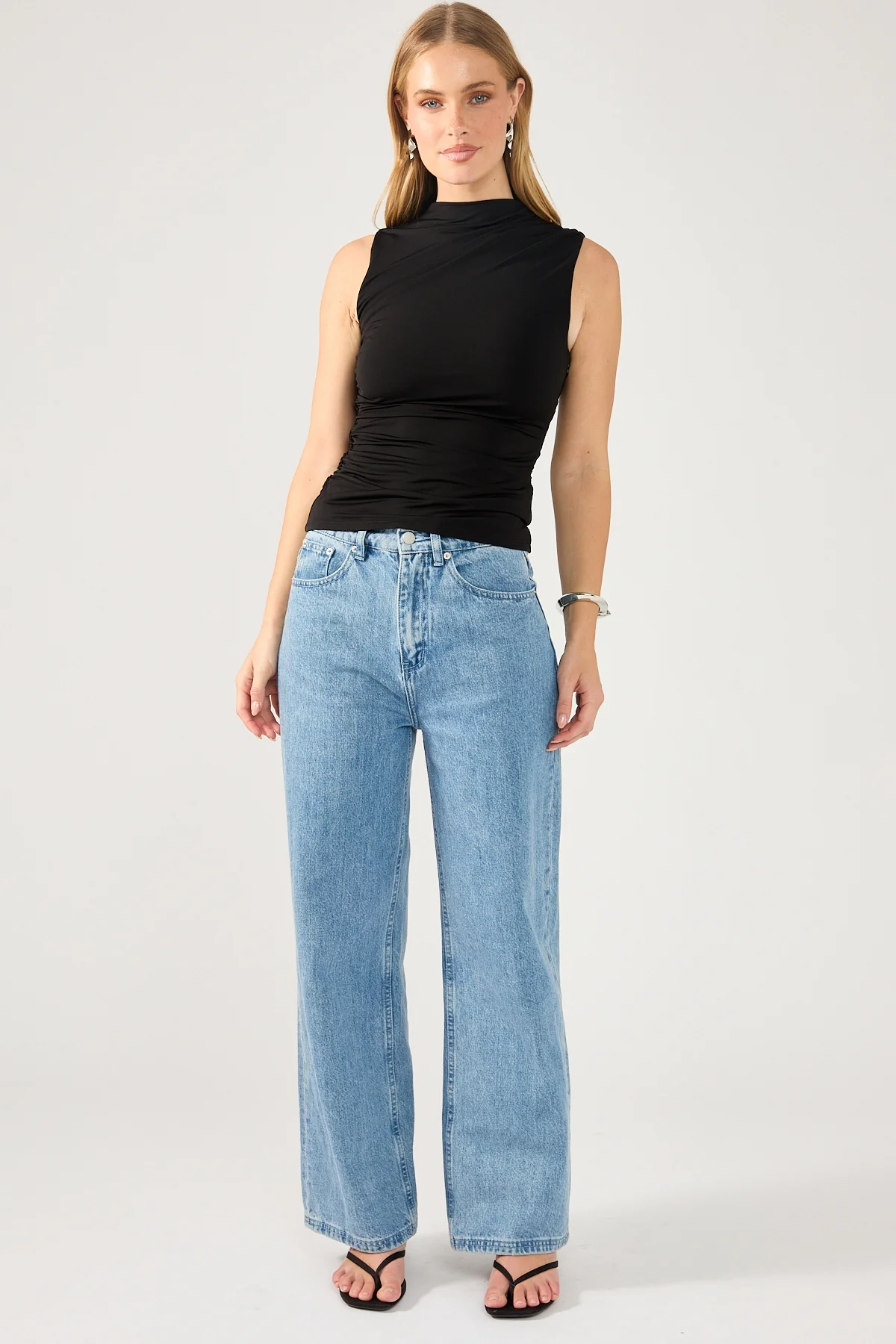 Perfect Stranger Rosewood High Neck Top Black