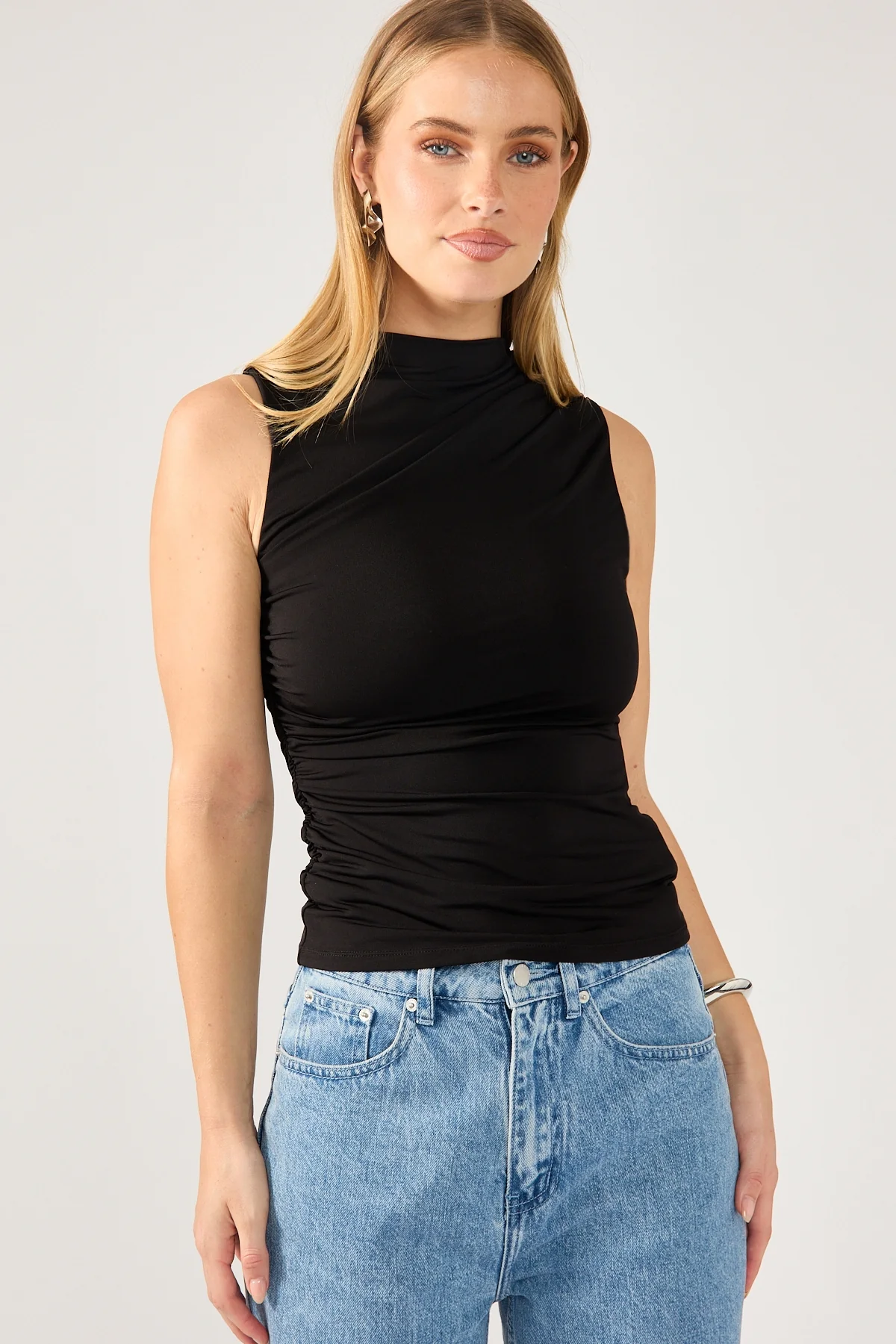 Perfect Stranger Rosewood High Neck Top Black - Image 3