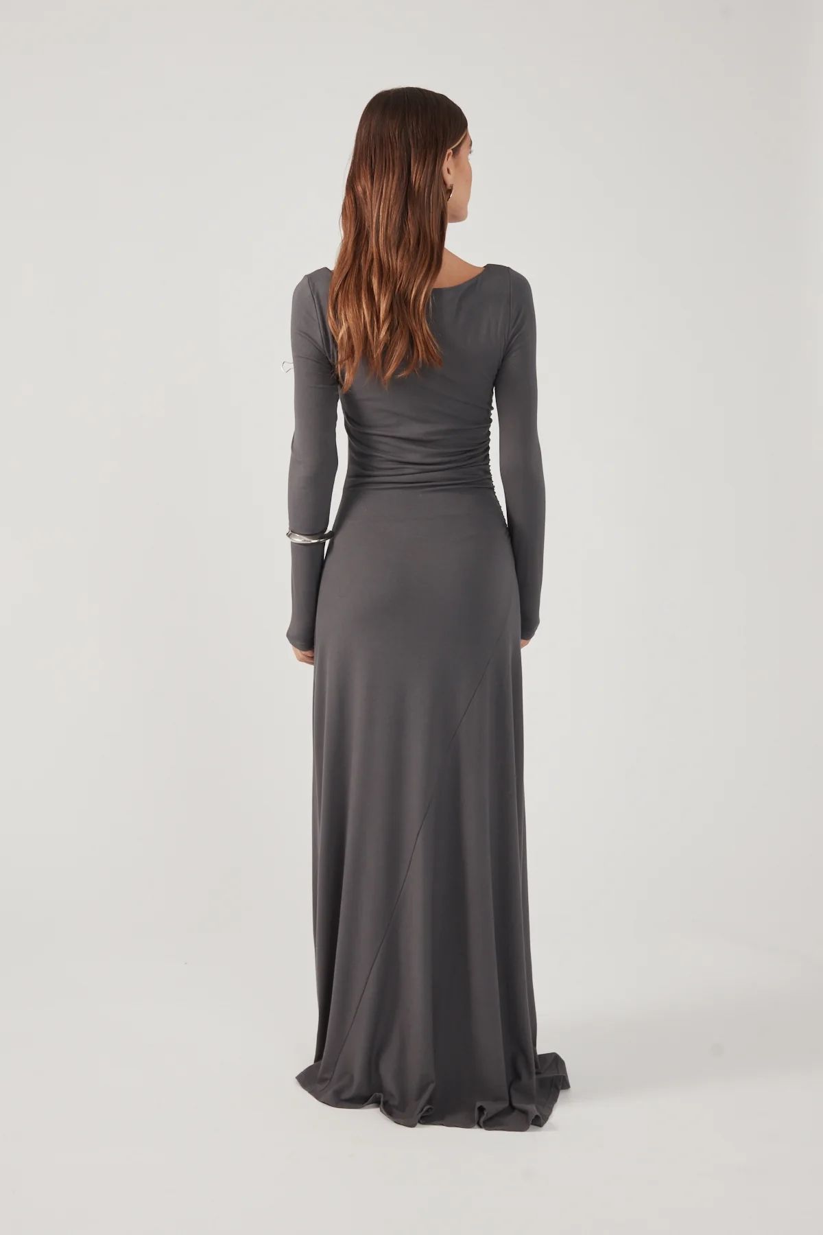 Perfect Stranger Rosso Long Sleeve Maxi Dress Charcoal - Image 8