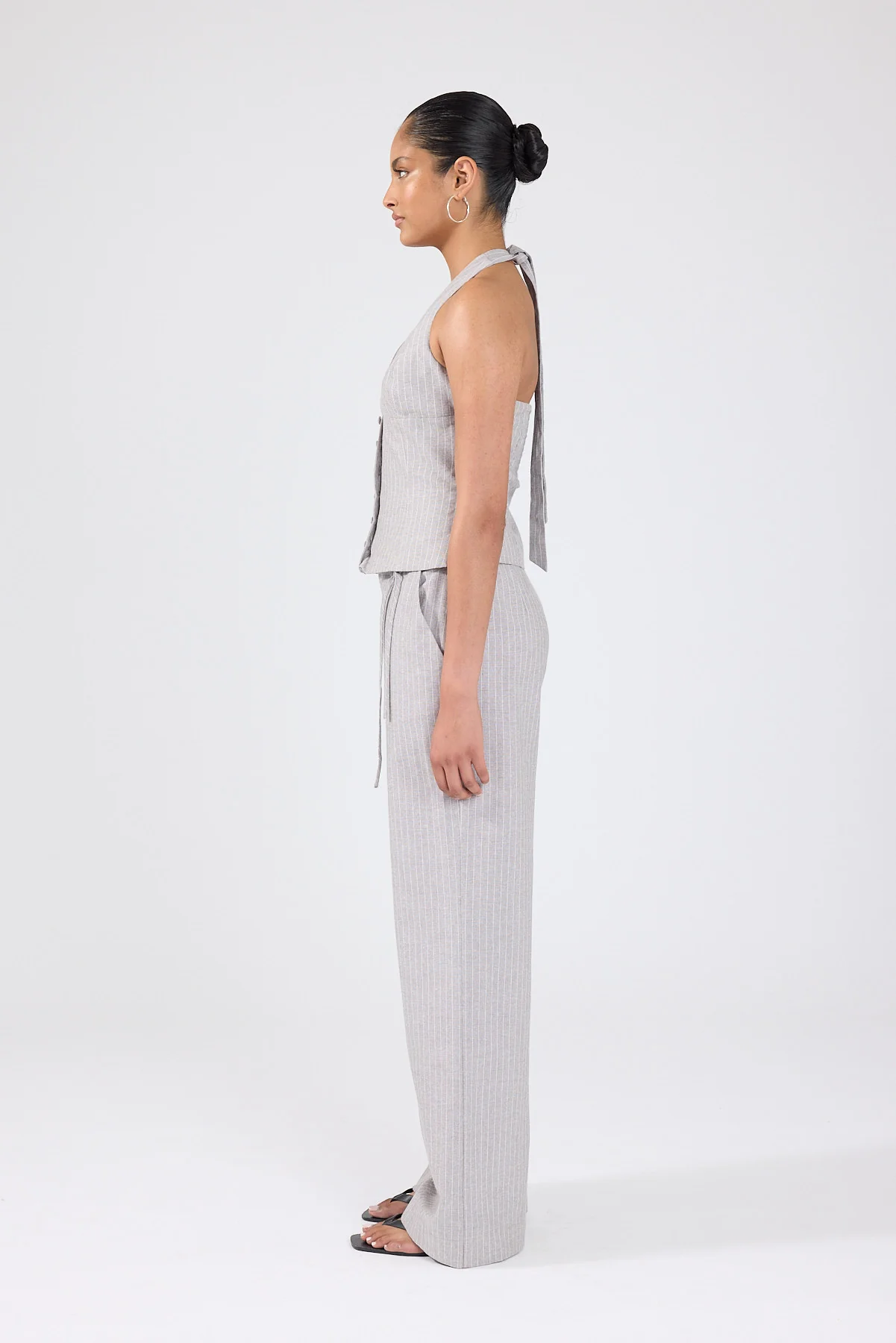 Perfect Stranger Rowe Mid Rise Pant Grey Pinstripe - Image 4