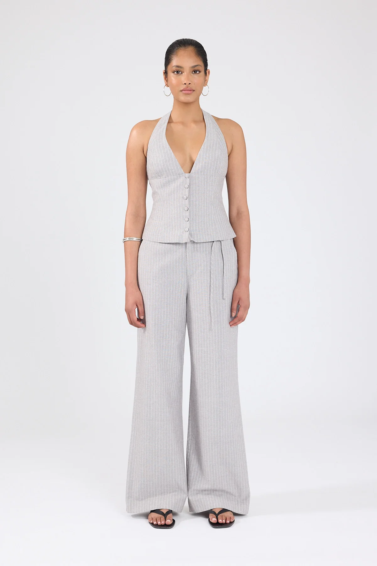 Perfect Stranger Rowe Mid Rise Pant Grey Pinstripe - Image 6
