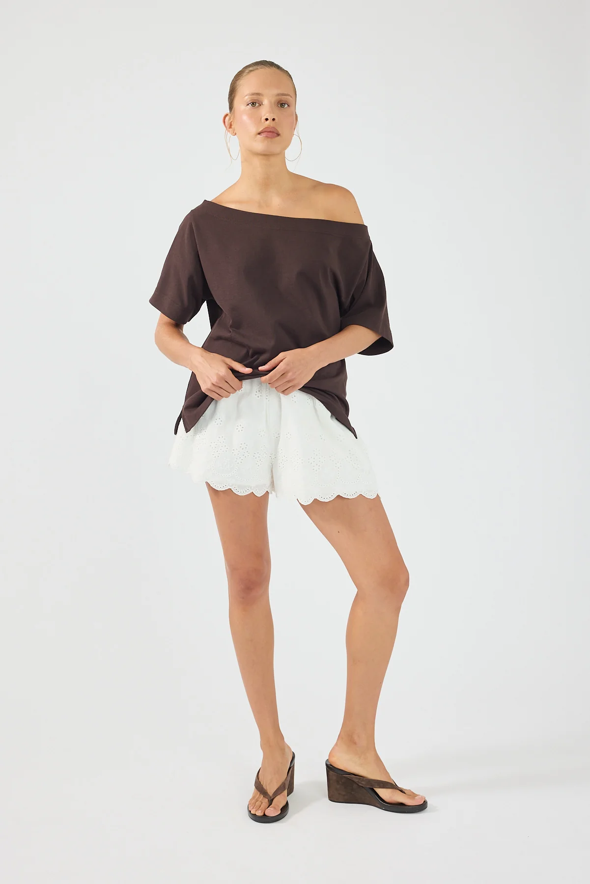 Perfect Stranger Sammy Broderie Shorts White - Image 4