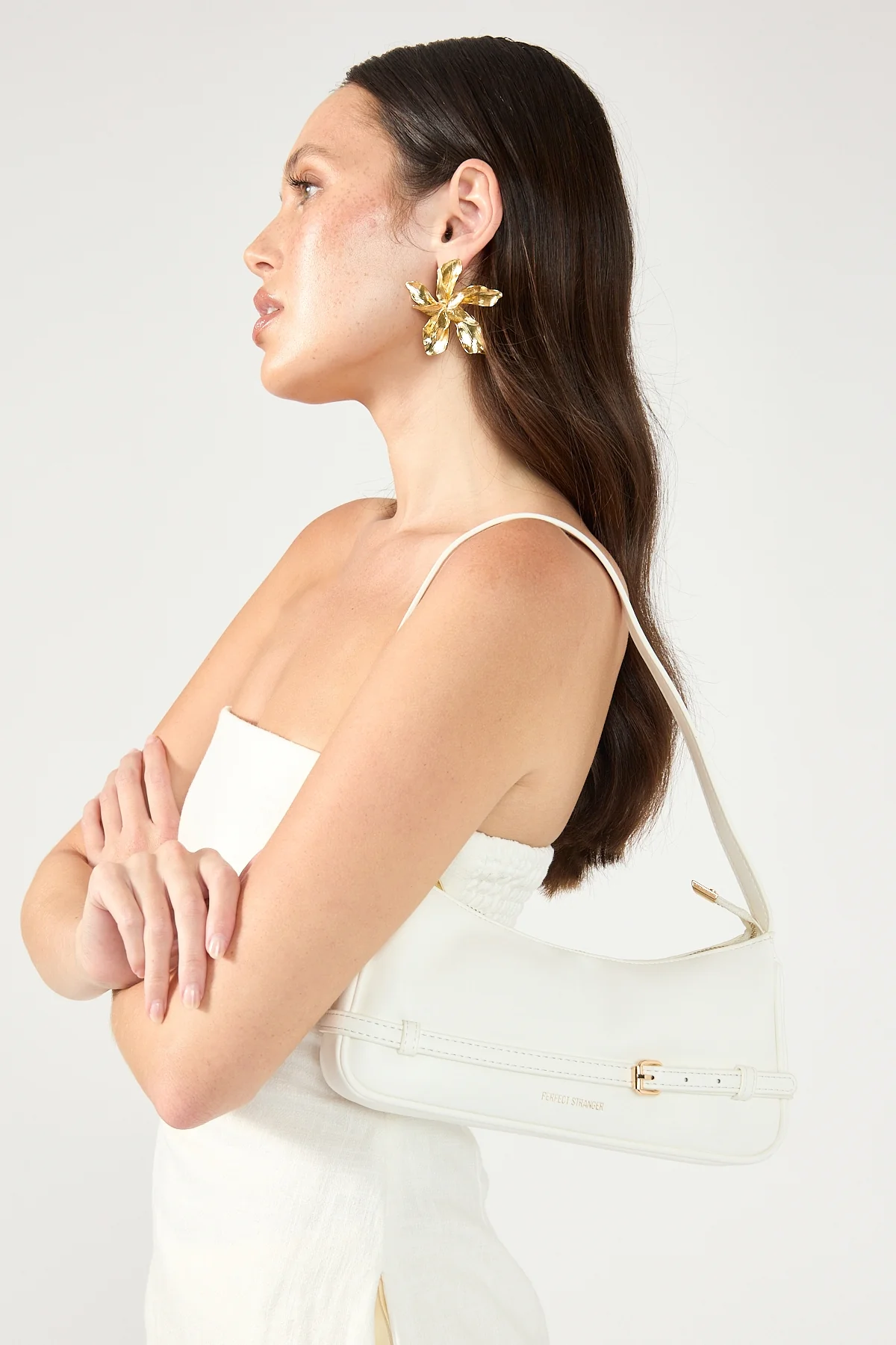 Perfect Stranger Selene Mini Buckle Handbag White - Image 4