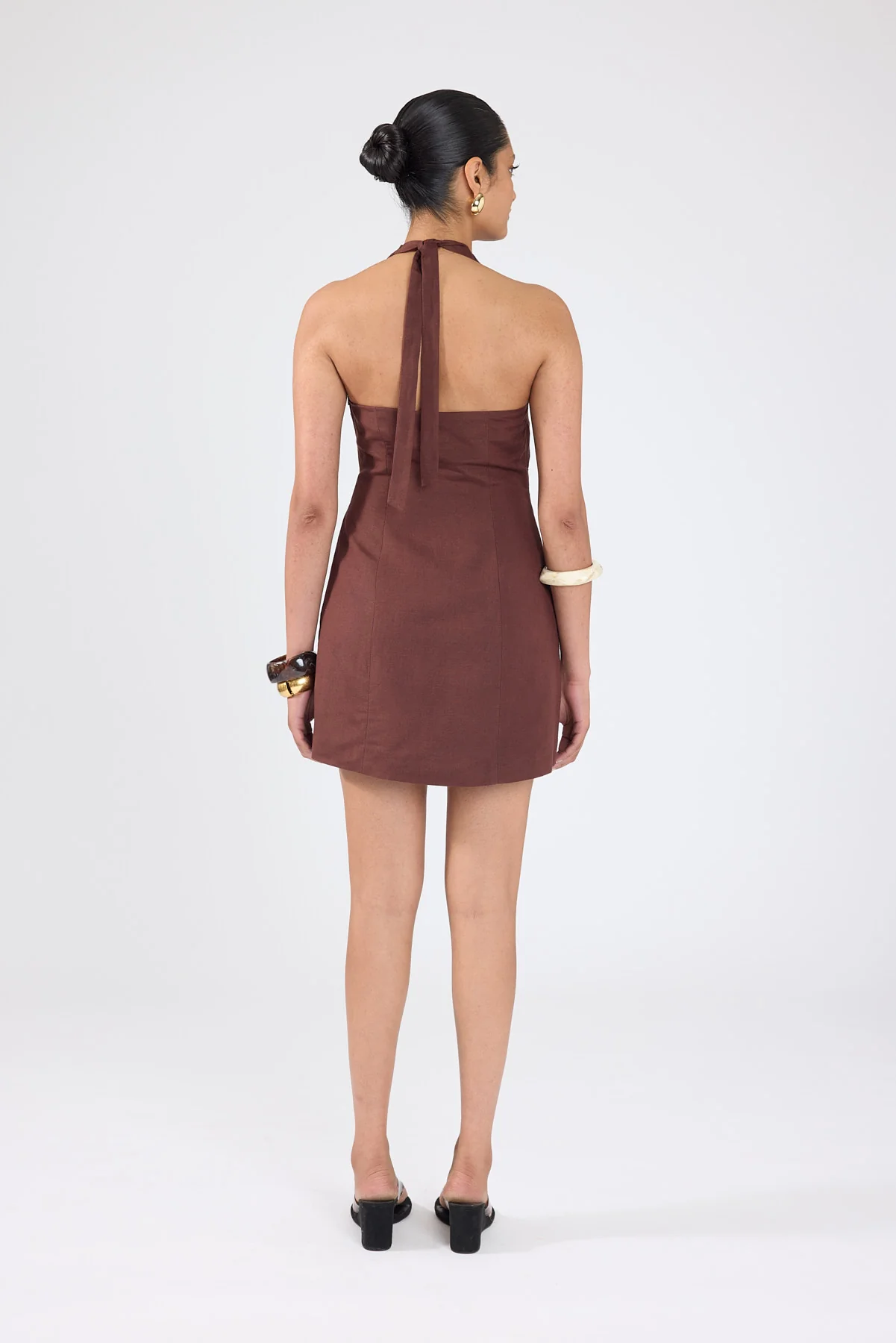 Perfect Stranger Shea Wrap Mini Dress Brown - Image 3