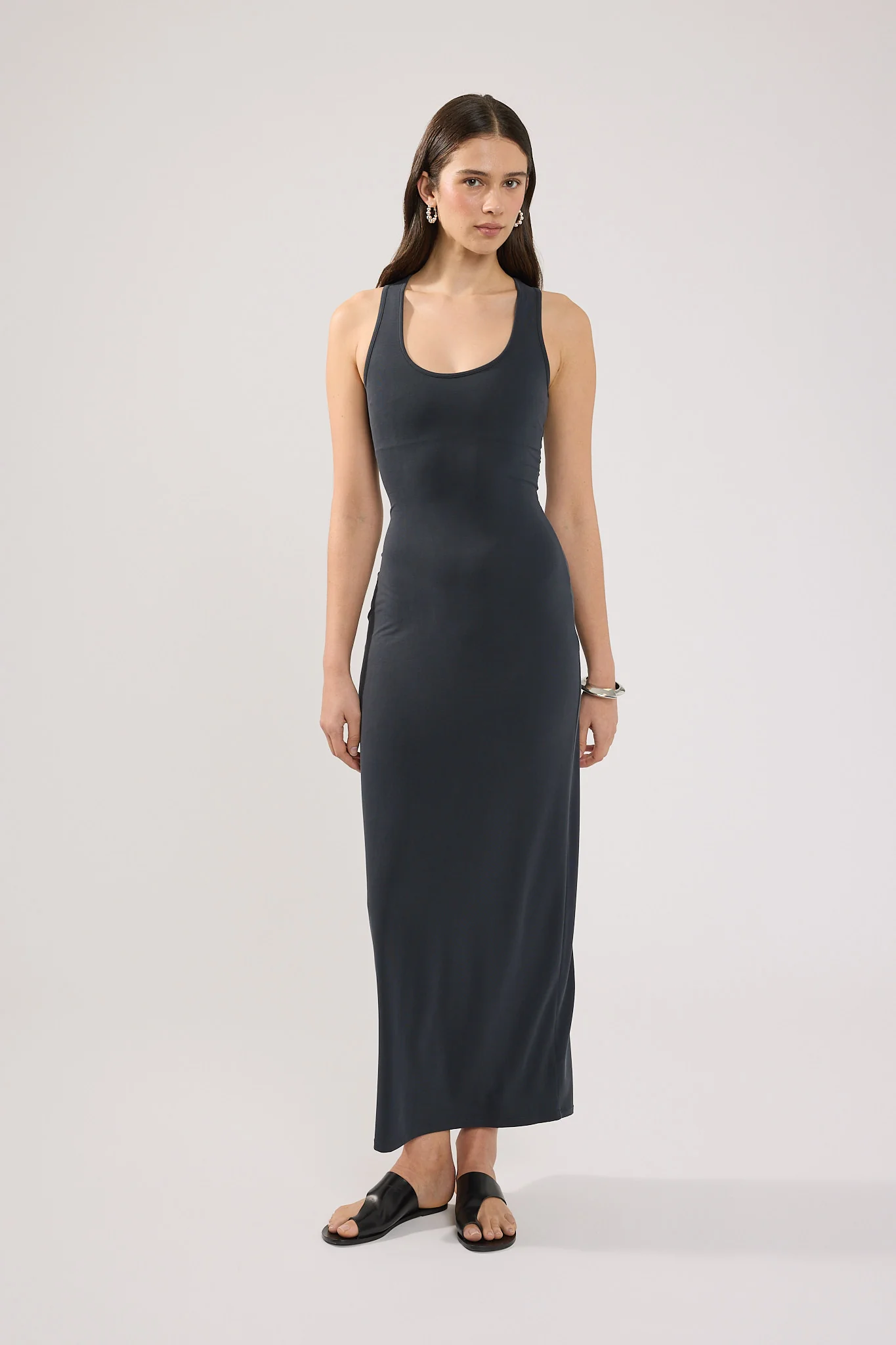 Perfect Stranger Silas Racer Back Maxi Dress Charcoal - Image 2