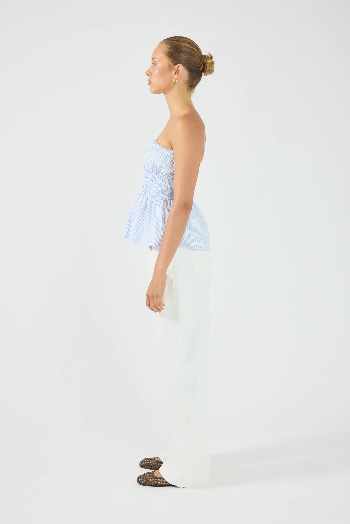 Perfect Stranger Skye Stripe Strapless Top Blue Stripe - Image 2