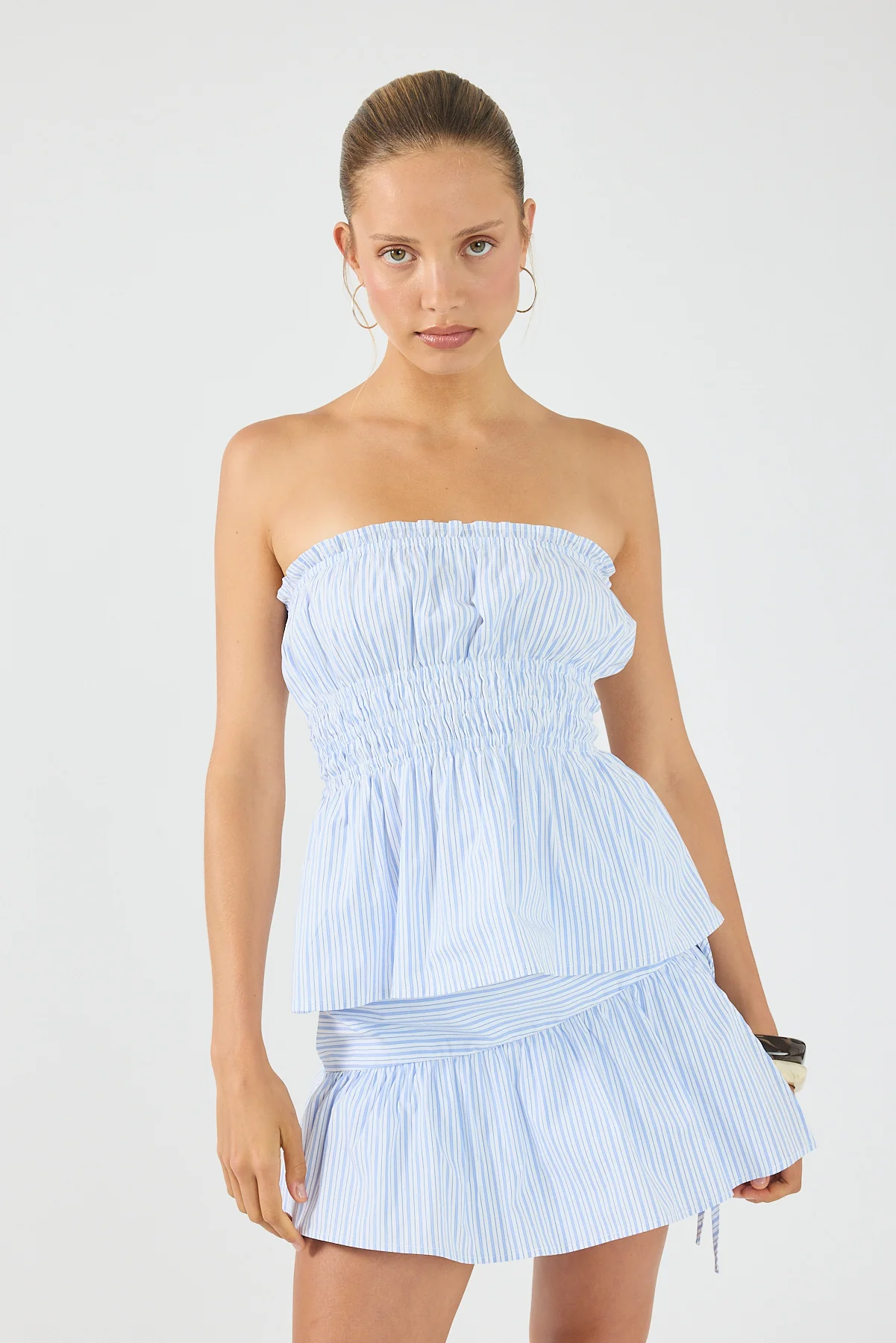 Perfect Stranger Skye Stripe Strapless Top Blue Stripe - Image 5