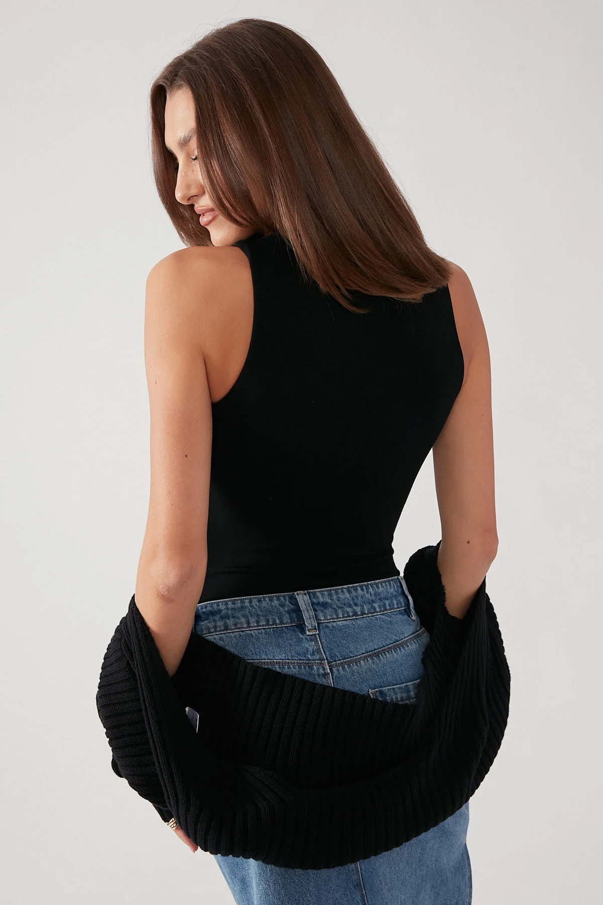 Perfect Stranger Sleeveless High Neck Bodysuit Black - Image 5
