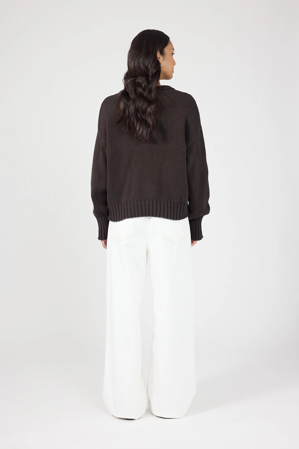 Perfect Stranger Sonny V-neck Knit Jumper Brown - Image 3