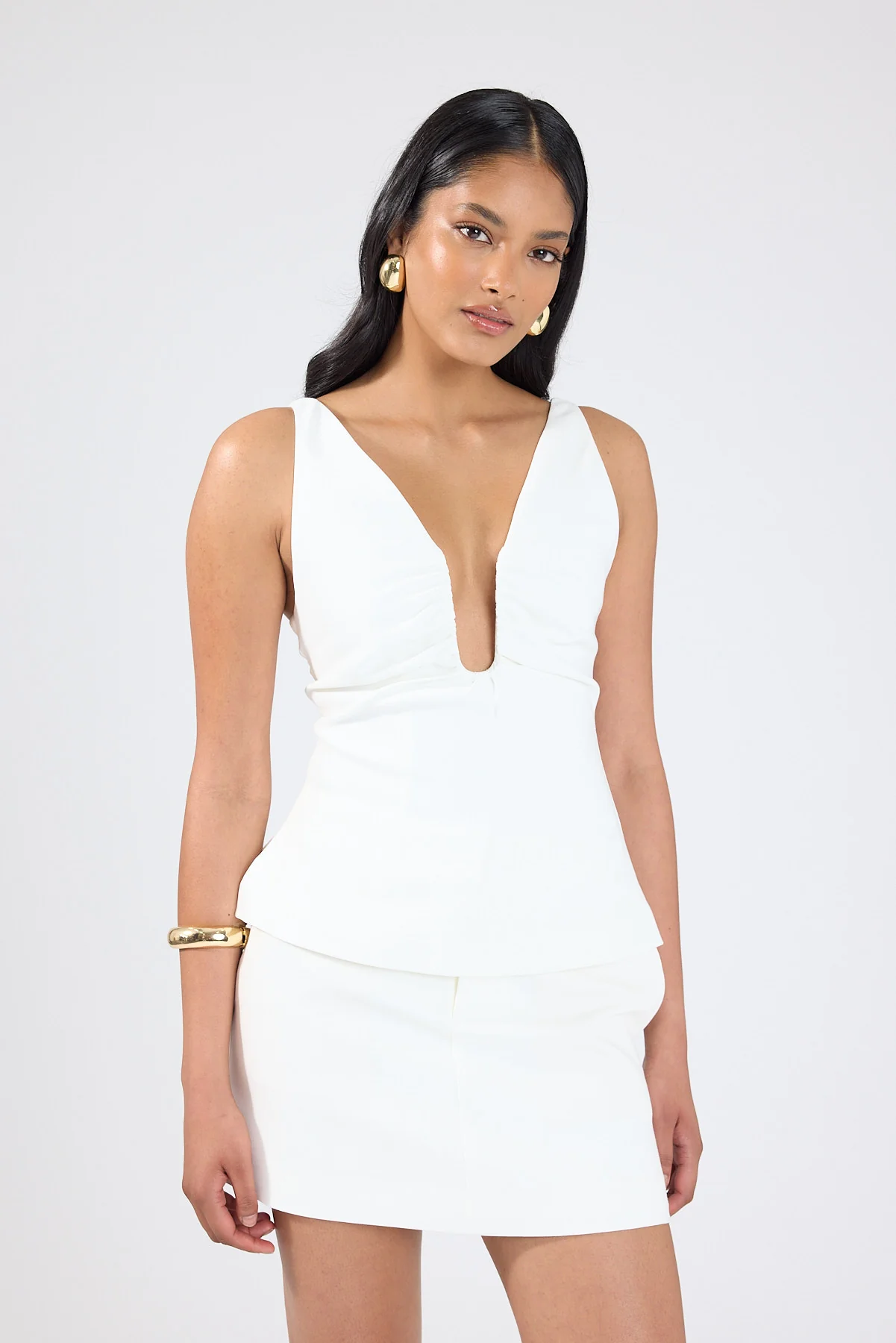 Perfect Stranger Sova High Waist Mini Skirt White - Image 5