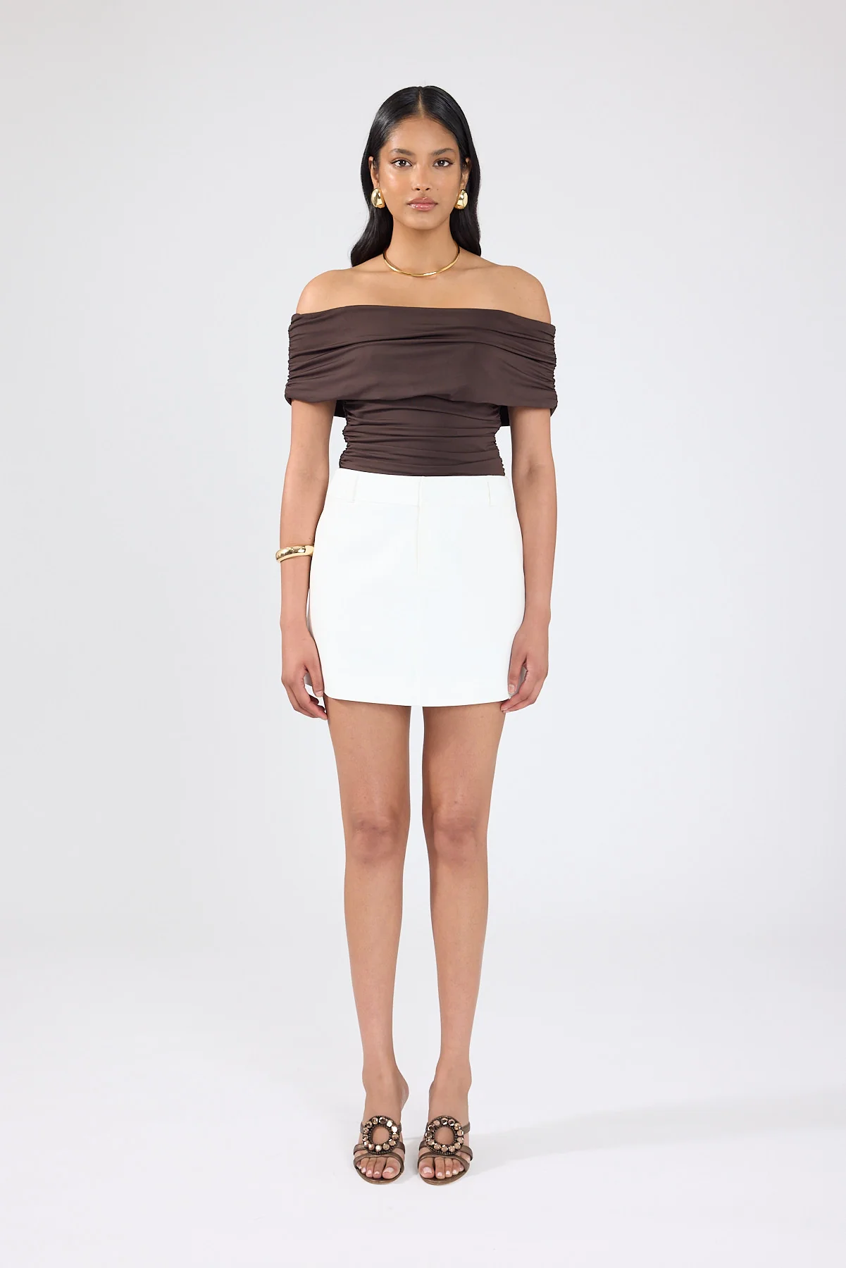 Perfect Stranger Sova High Waist Mini Skirt White - Image 6