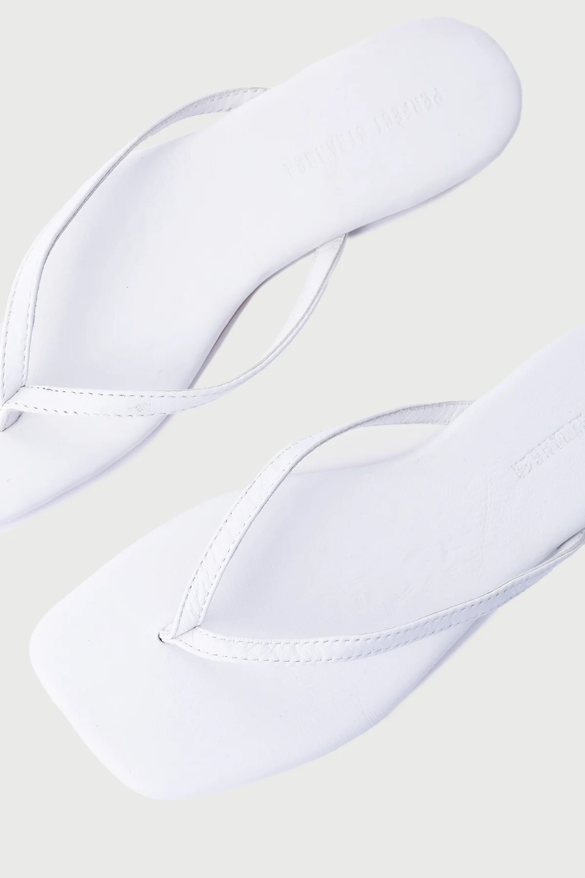 Perfect Stranger Square Toe Leather Thong White White - Image 3